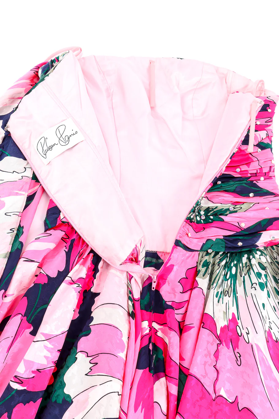 Strapless Floral Sash Flutter Dress - Image 10