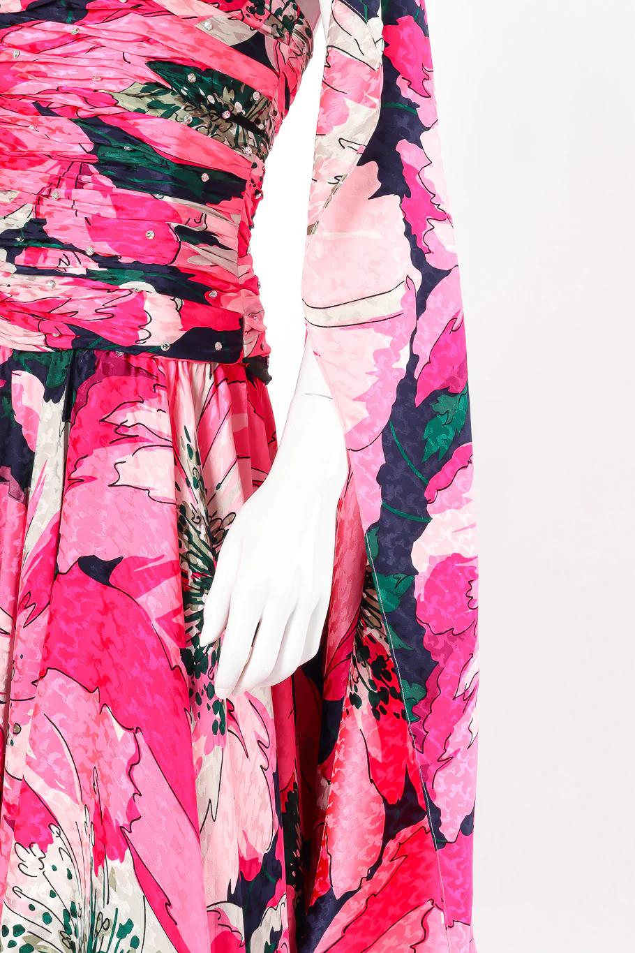 Strapless Floral Sash Flutter Dress - Image 7