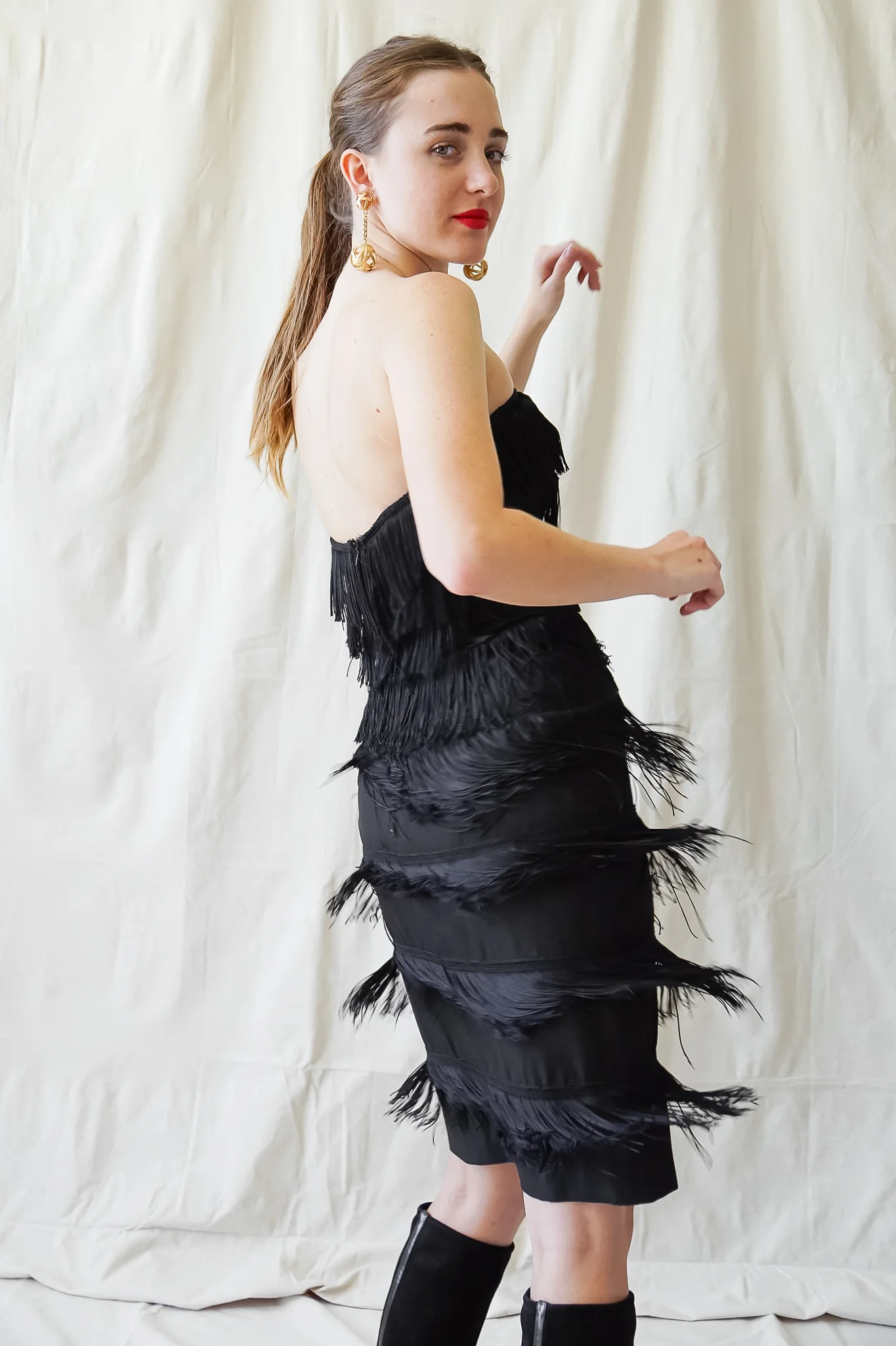 Strapless Fringe Shimmy Sheath - Image 6