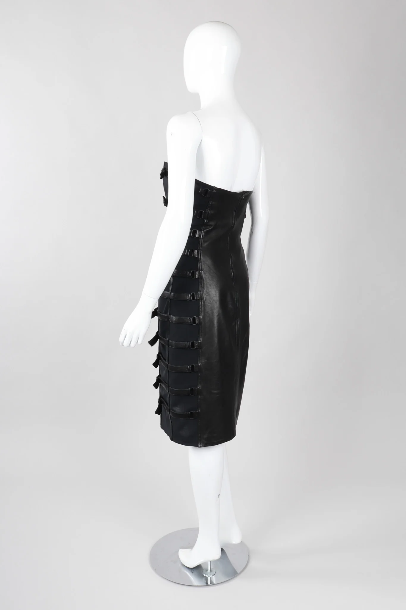 Strapless Leather Bondage Cage Dress - Image 6