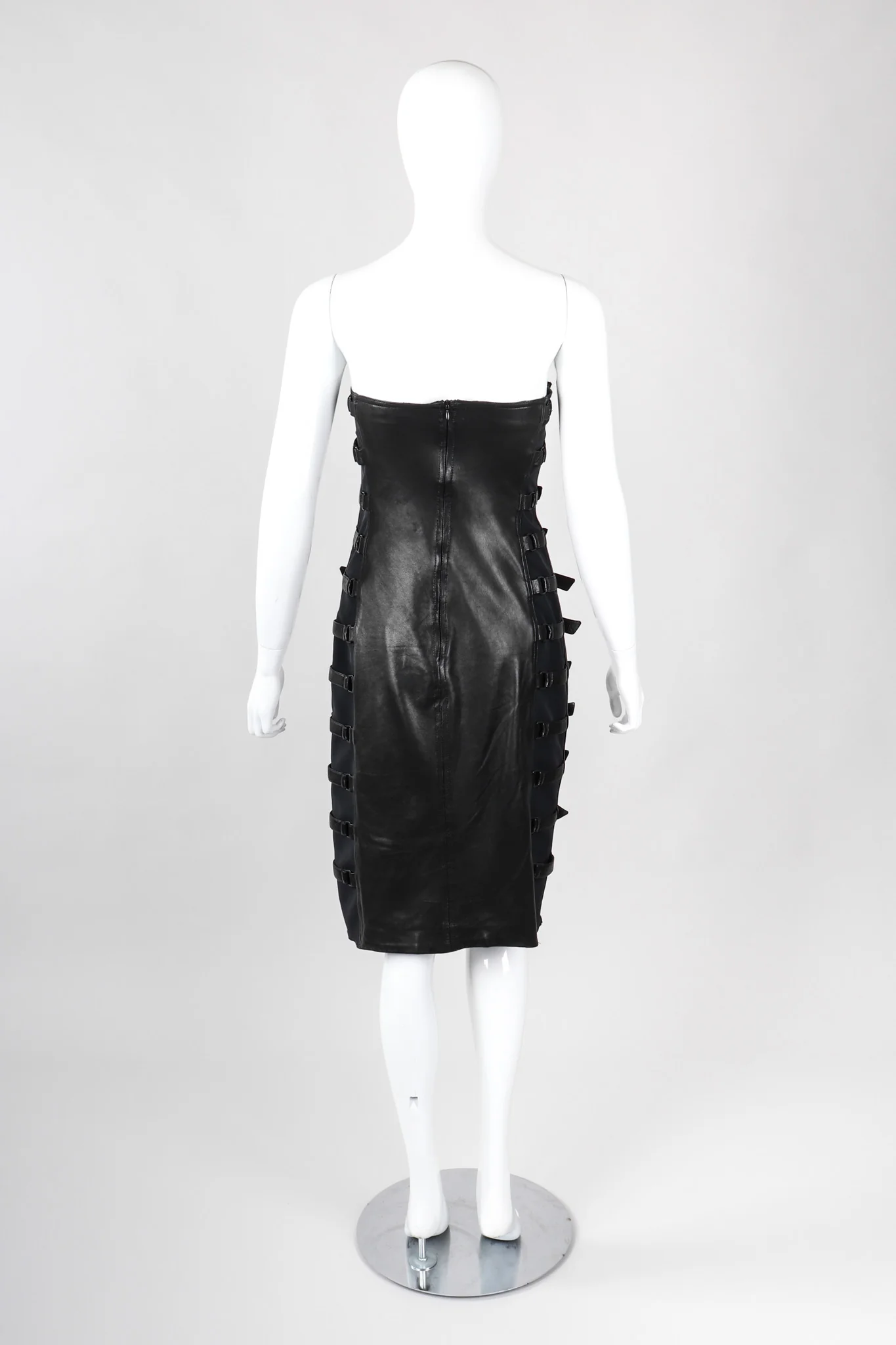 Strapless Leather Bondage Cage Dress - Image 7