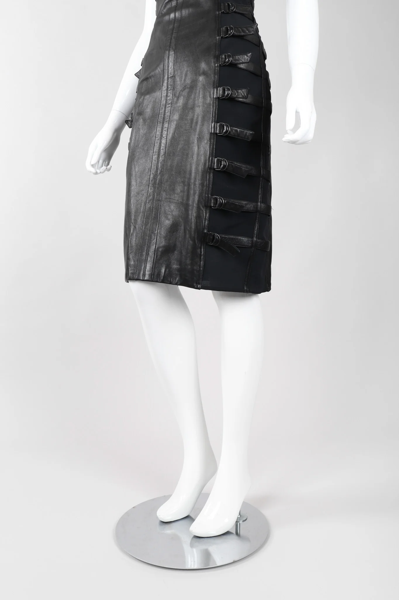 Strapless Leather Bondage Cage Dress - Image 8