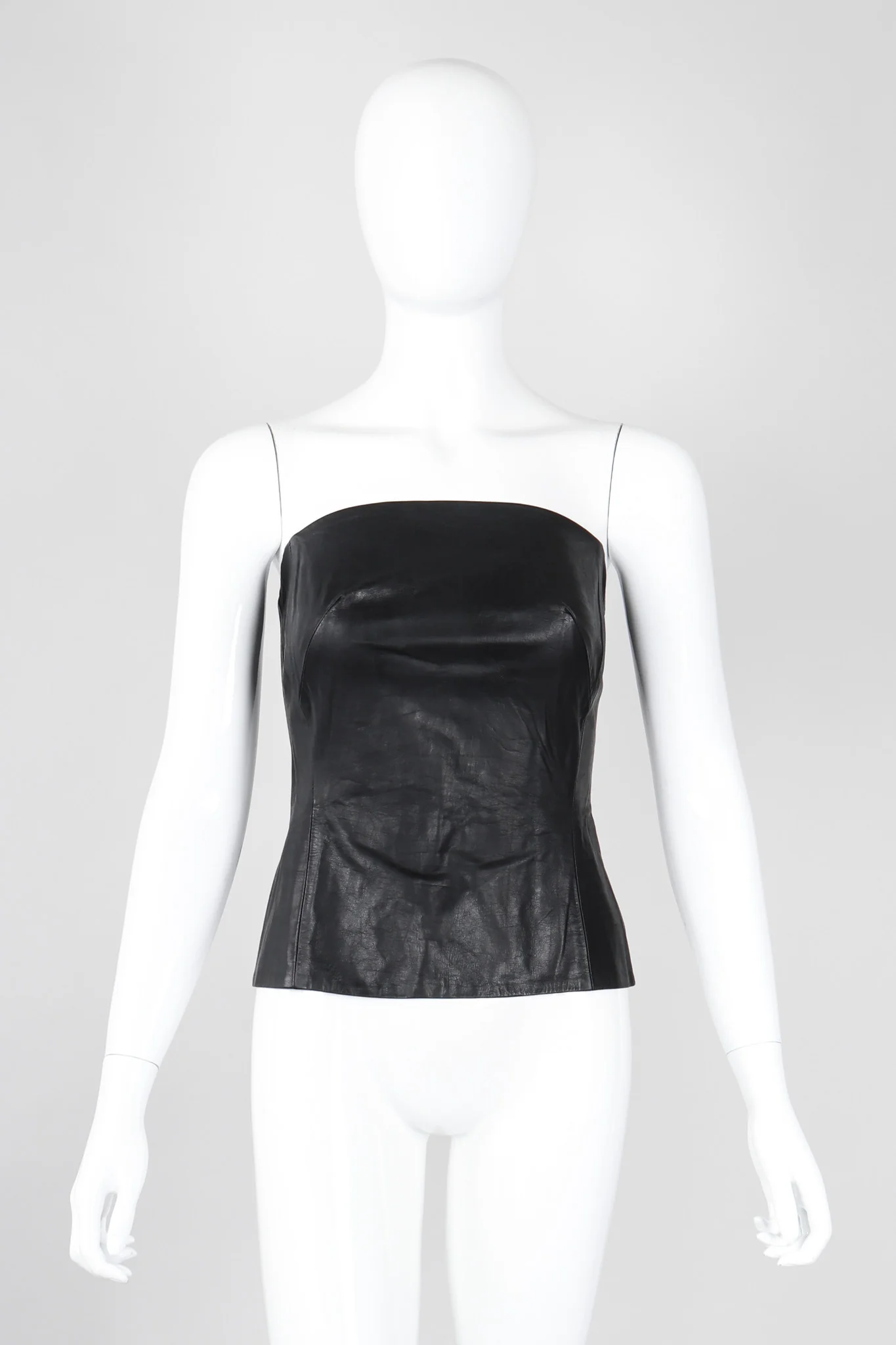 Strapless Leather Bustier Top - Image 4