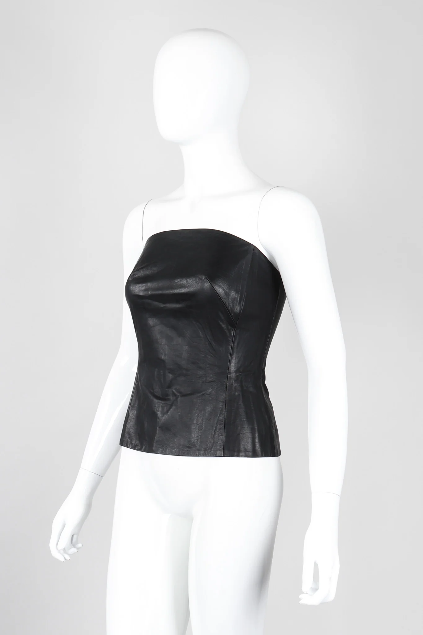 Strapless Leather Bustier Top - Image 5