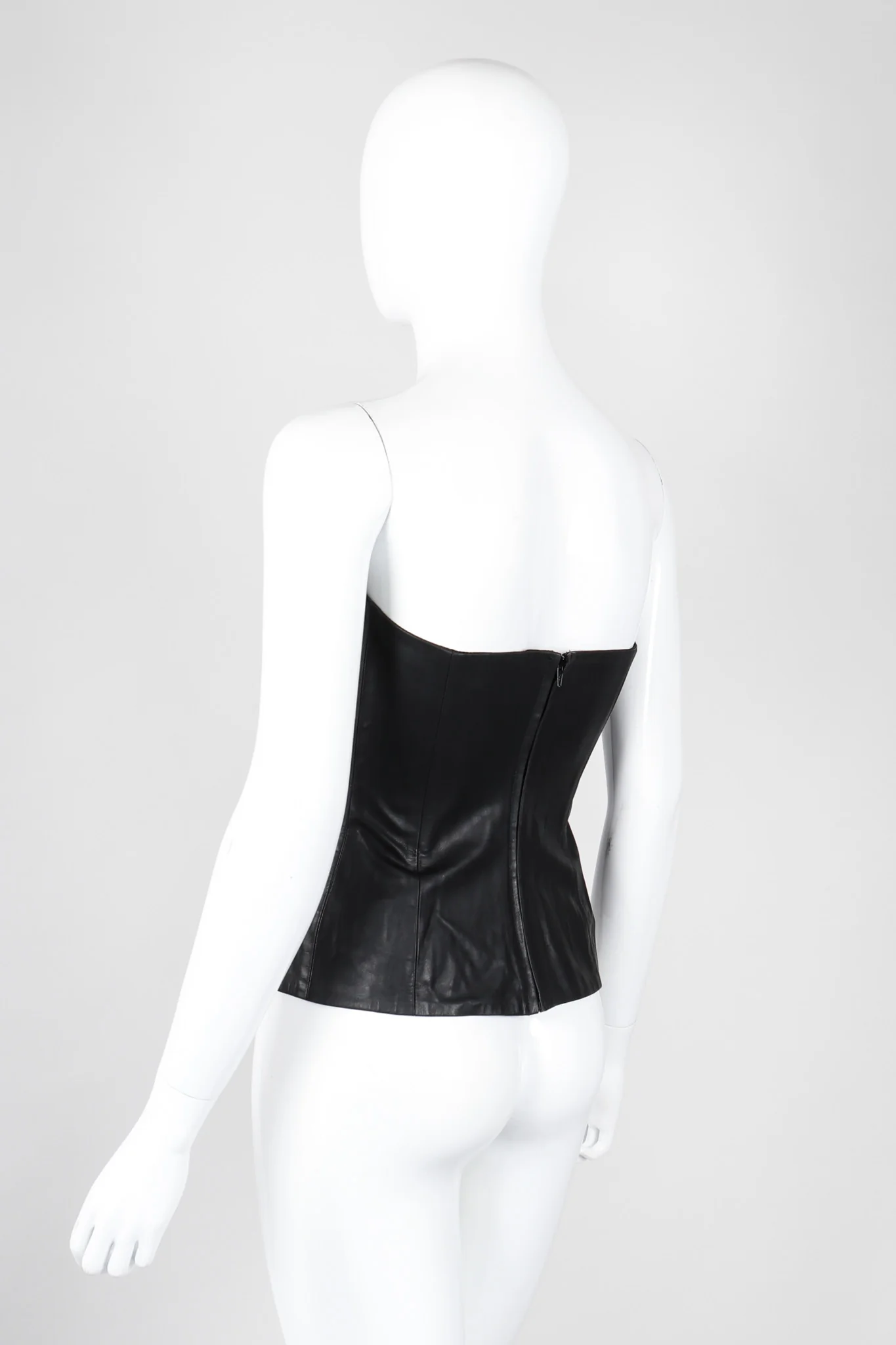 Strapless Leather Bustier Top - Image 7