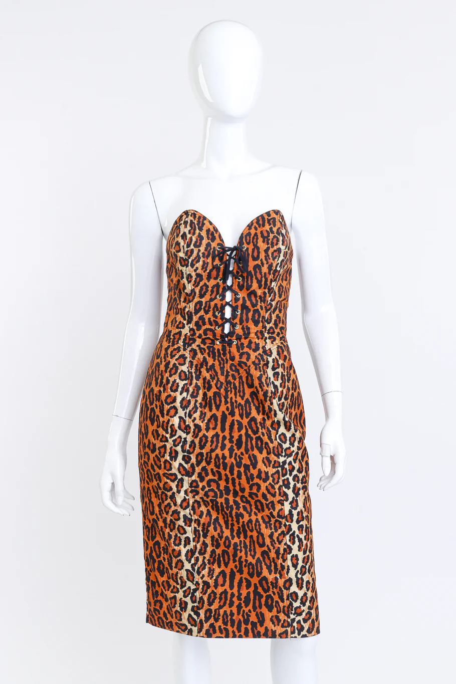 Strapless Leopard Bustier Dress