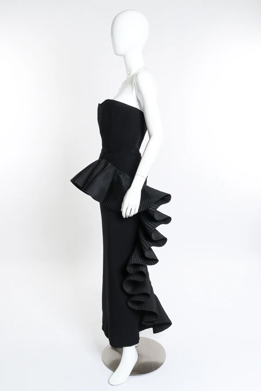 Strapless Pleated Trim Gown - Image 2