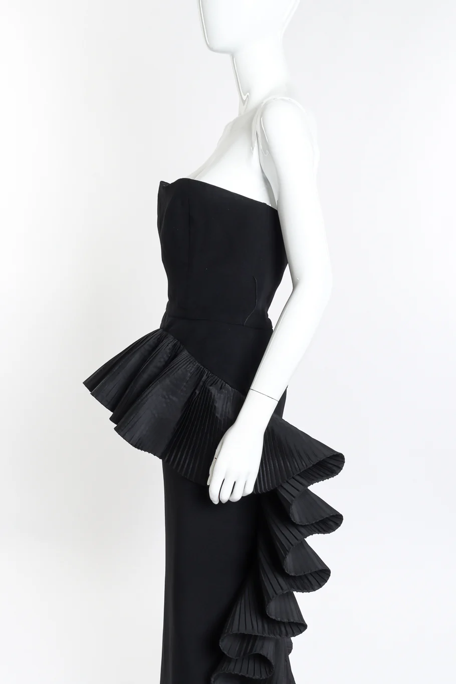 Strapless Pleated Trim Gown - Image 5