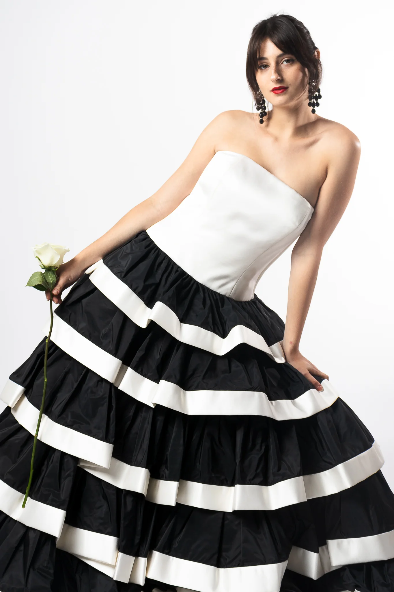 Strapless Tiered Ball Gown - Image 3