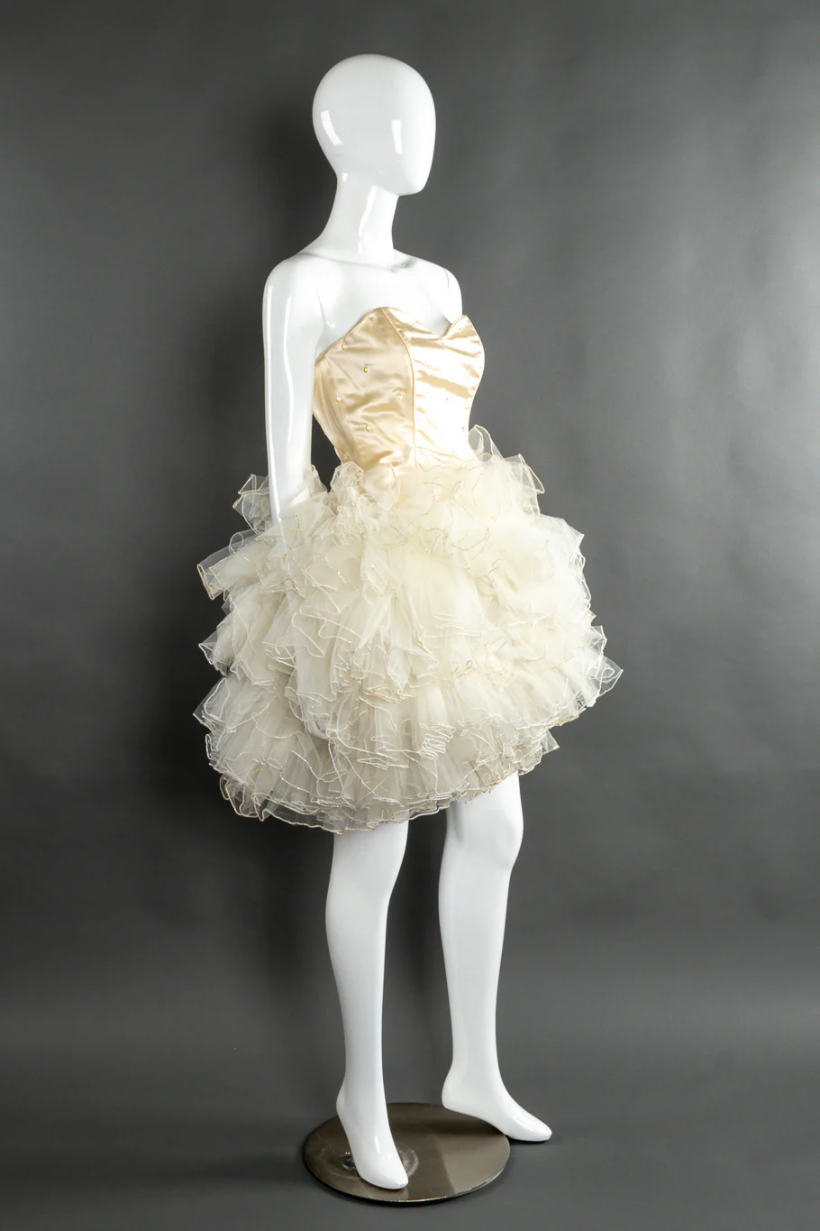 Strapless Tulle Flounce Dress - Image 5