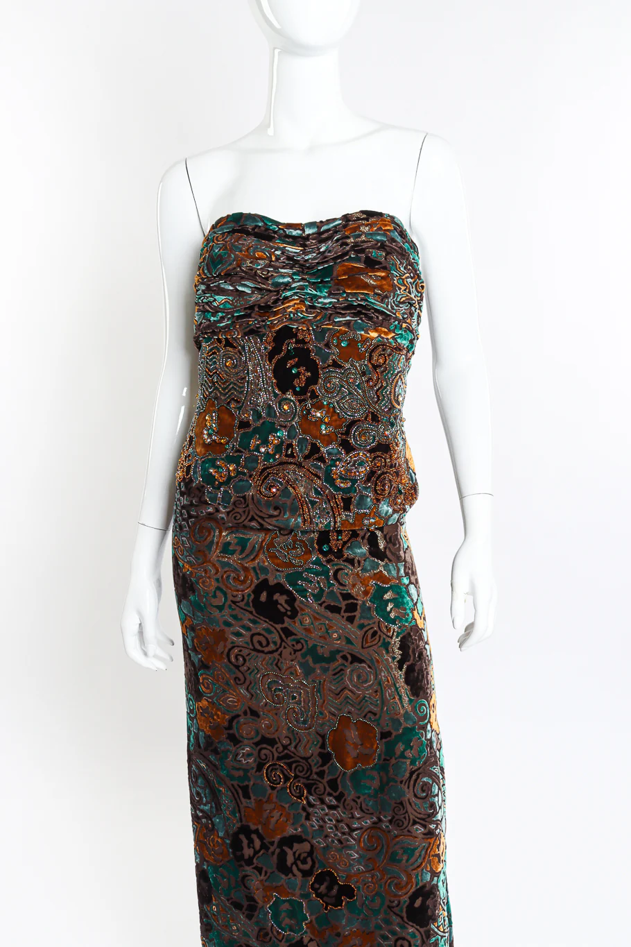 Strapless Velvet Burnout Gown - Image 4