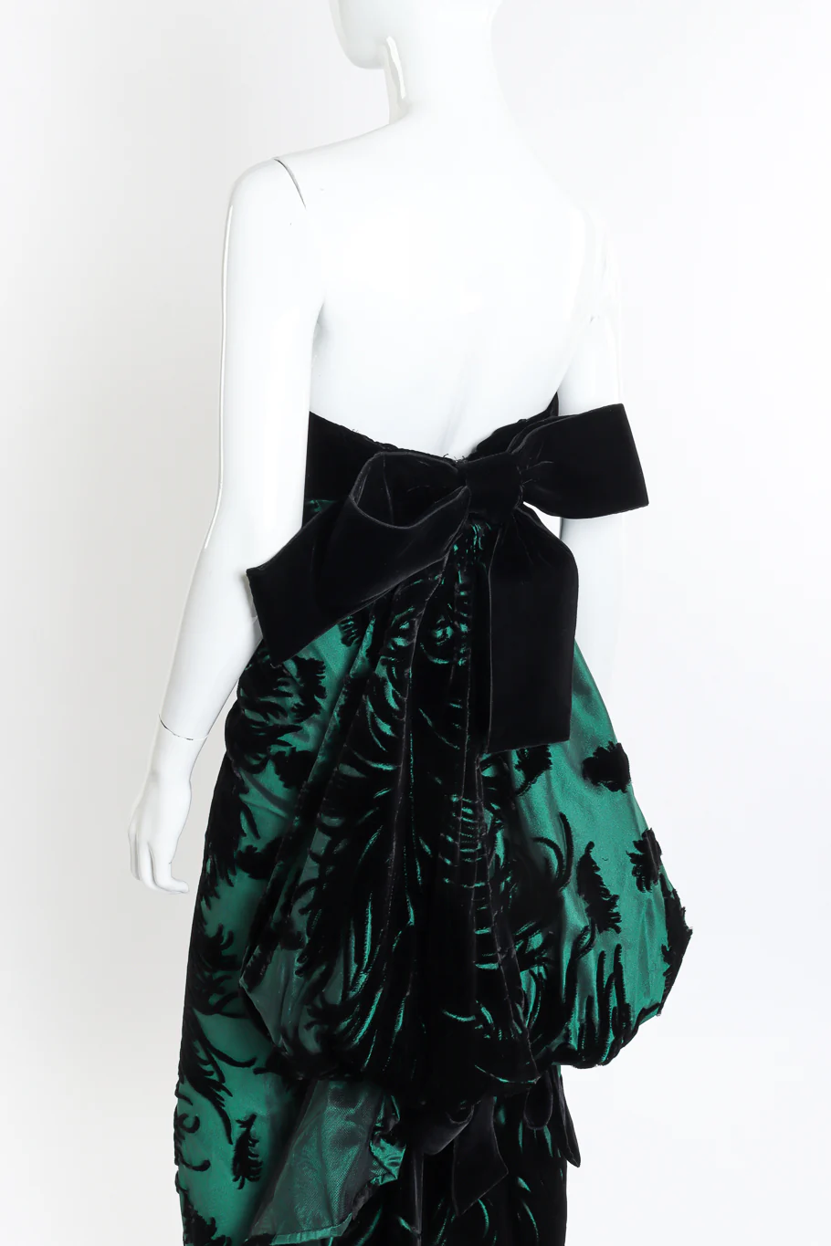 Strapless Velvet Feather Empire Gown - Image 2