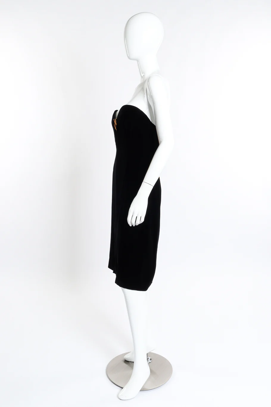 Strapless Velvet & Leopard Cutout Dress - Image 2