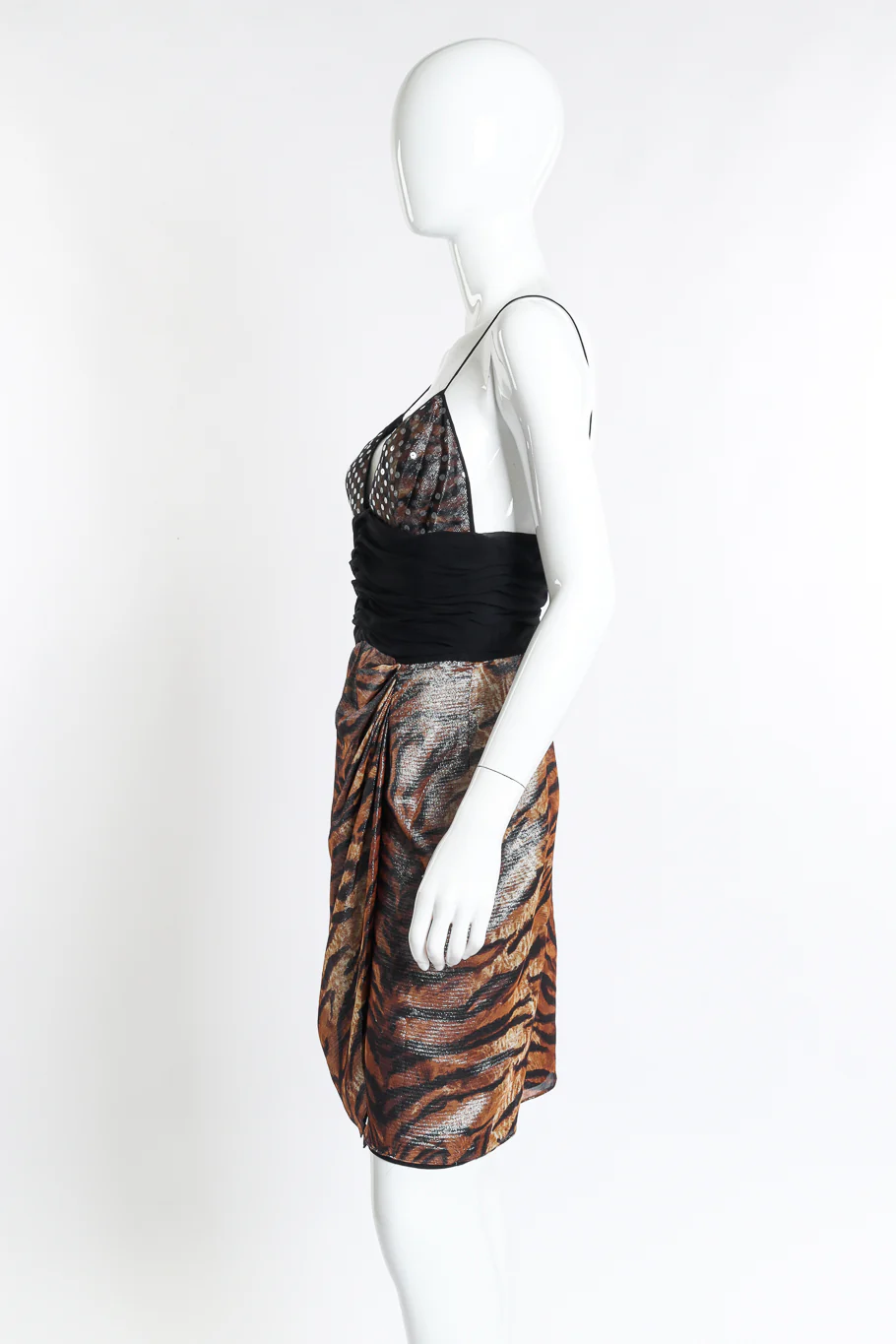 Strappy Metallic Animal Print Dress - Image 2