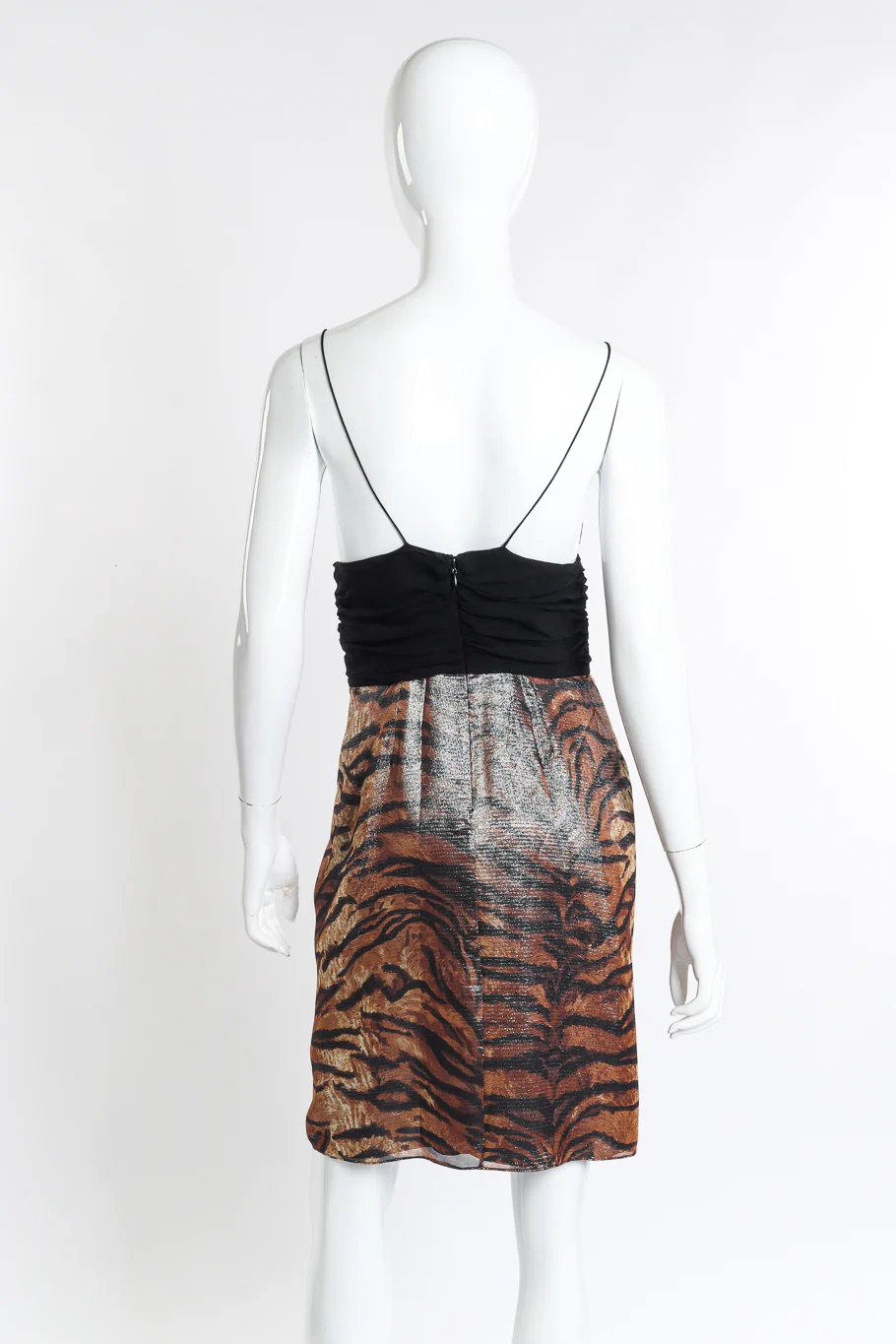 Strappy Metallic Animal Print Dress - Image 3