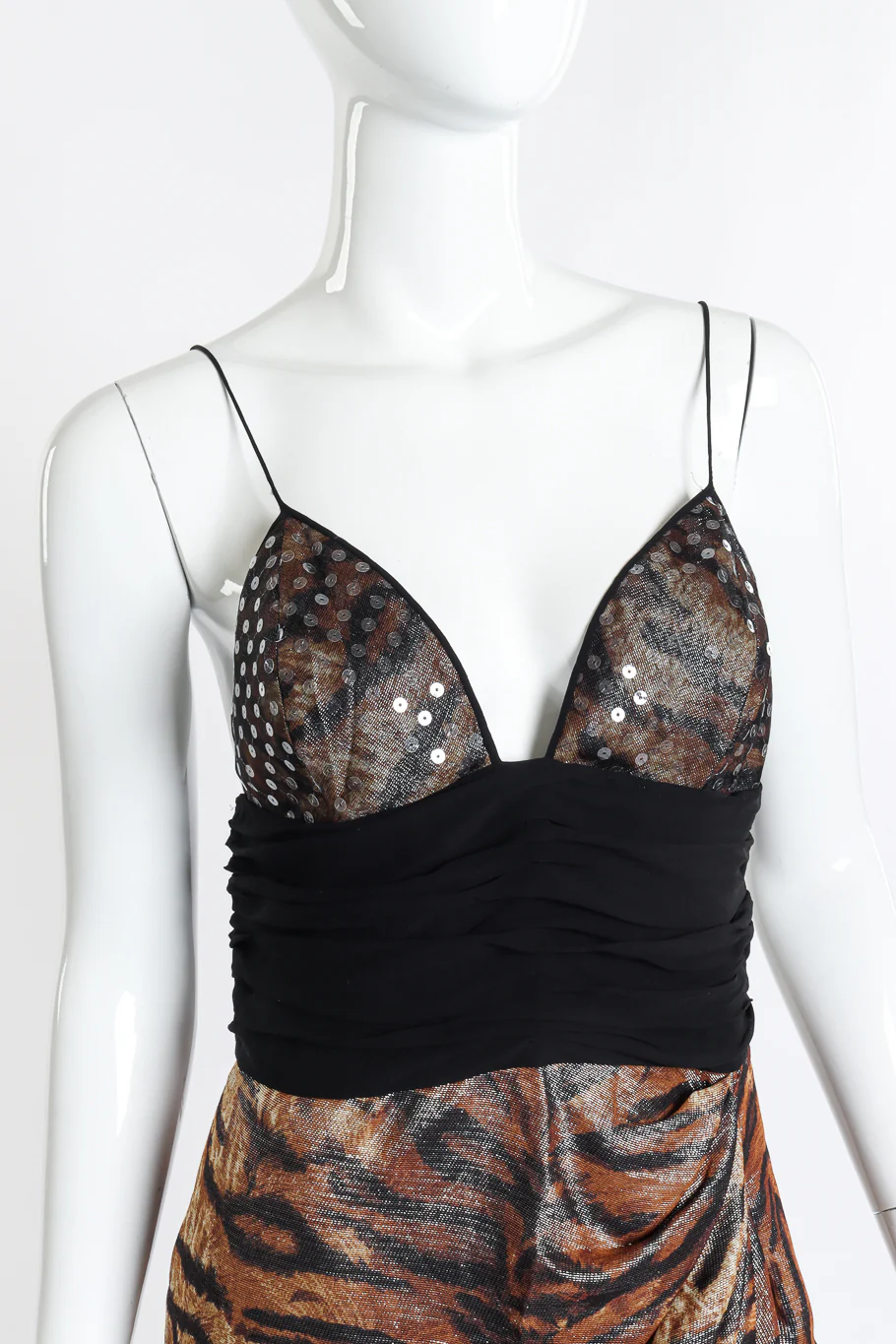 Strappy Metallic Animal Print Dress - Image 4