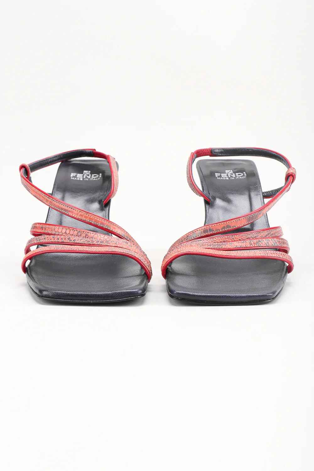 Strappy Square Lizard Sandals - Image 4