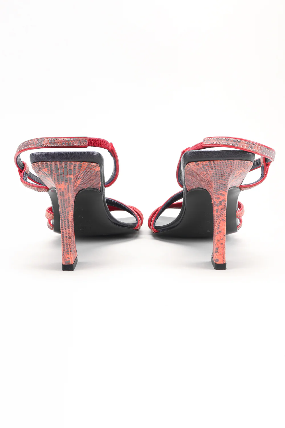 Strappy Square Lizard Sandals - Image 5