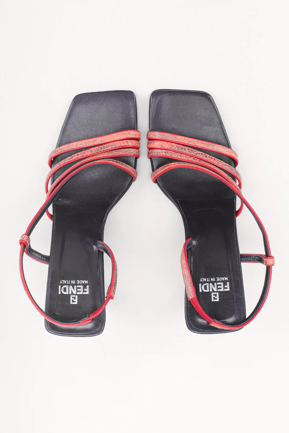 Strappy Square Lizard Sandals - Image 6