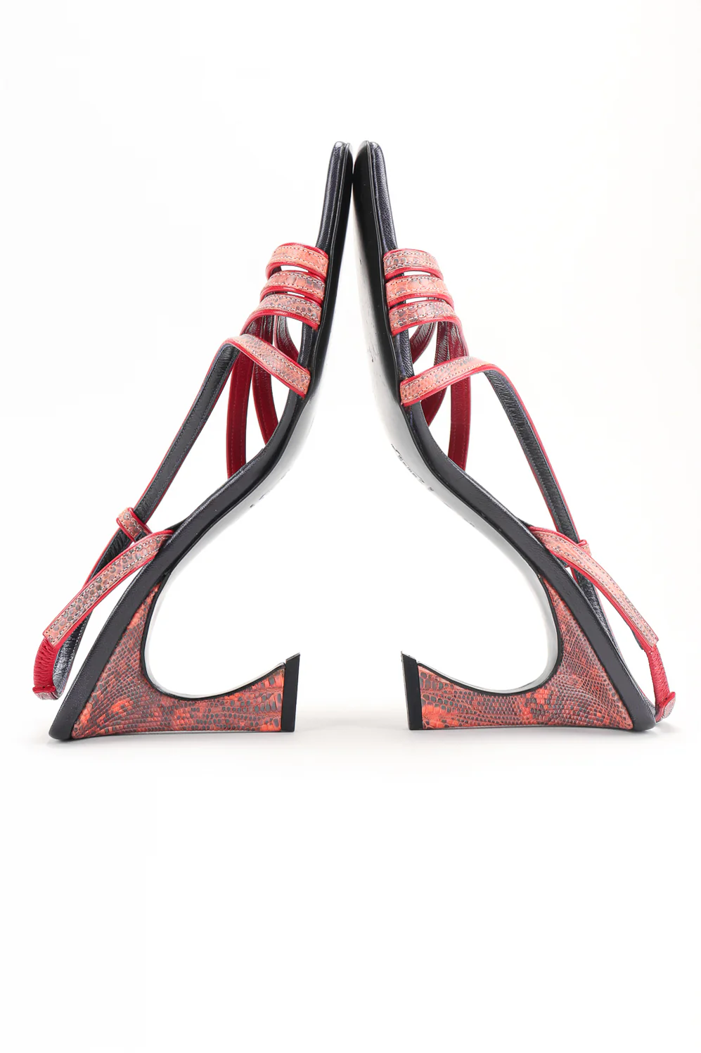 Strappy Square Lizard Sandals - Image 7