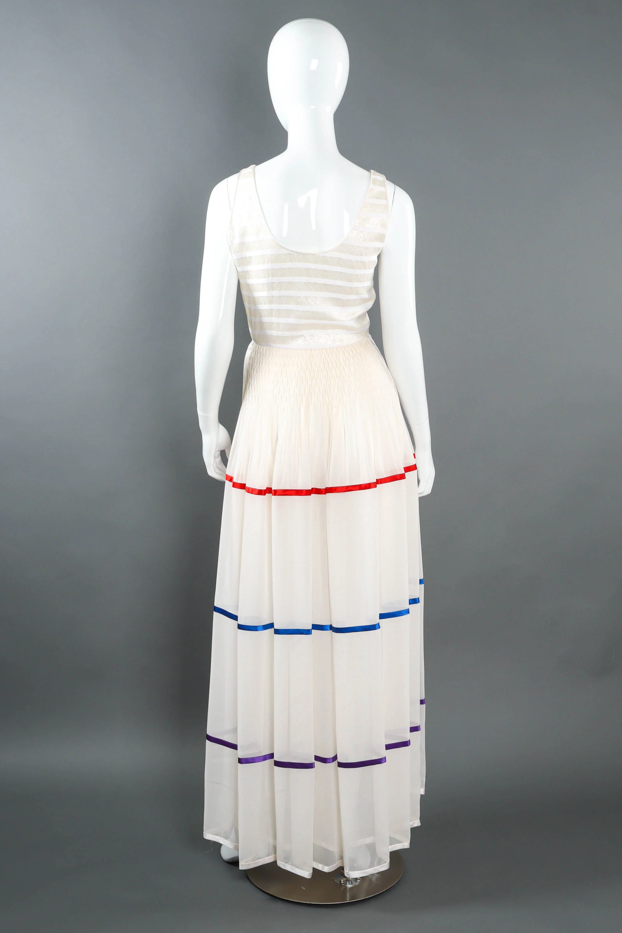 Satin Ribbon Stripe Panel Dress - Image 5