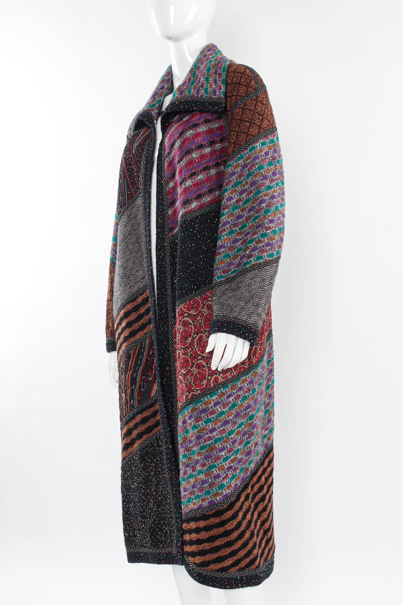Stripe Patchwork Print Duster - Image 4