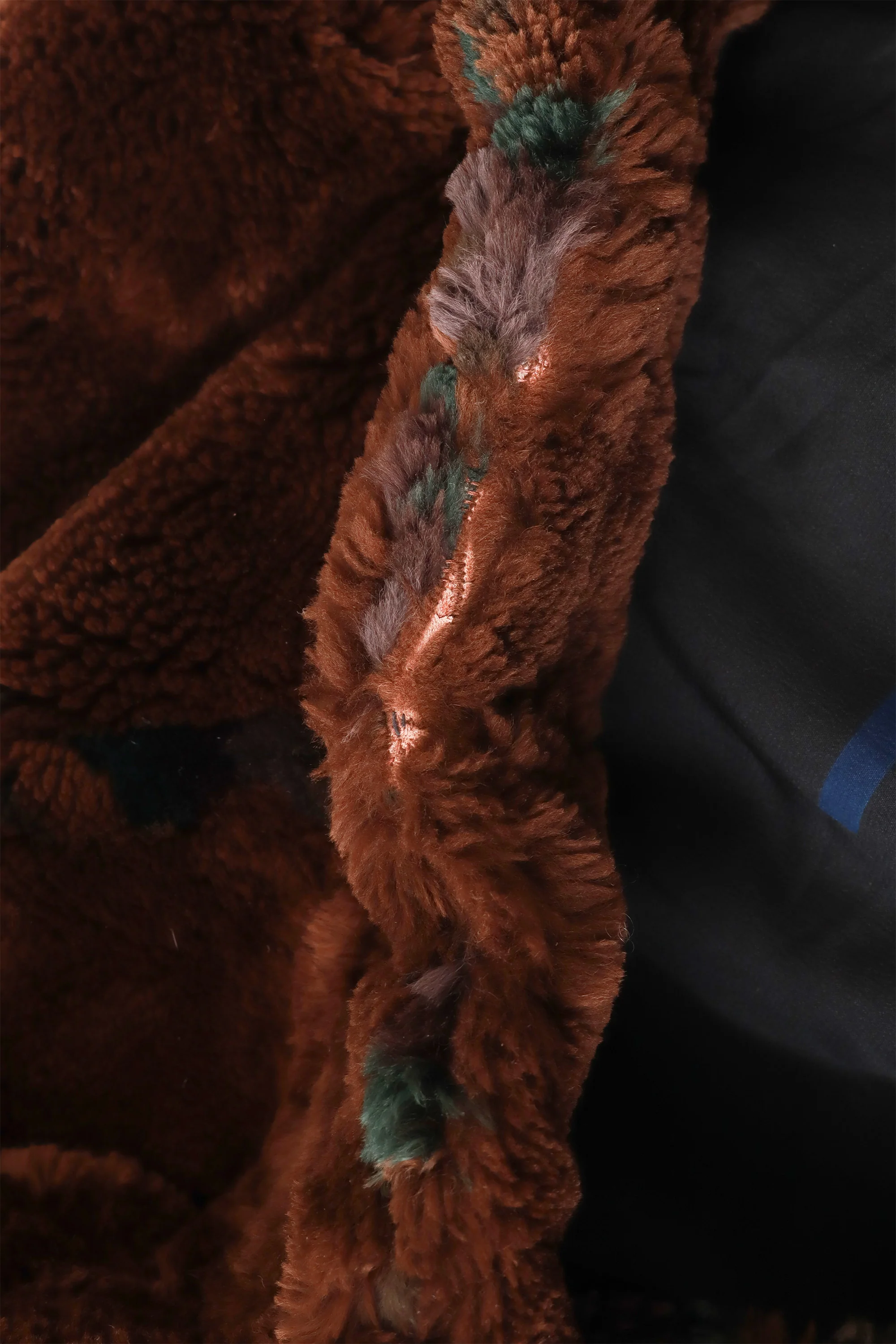 Stripe Trim Fur Coat - Image 10