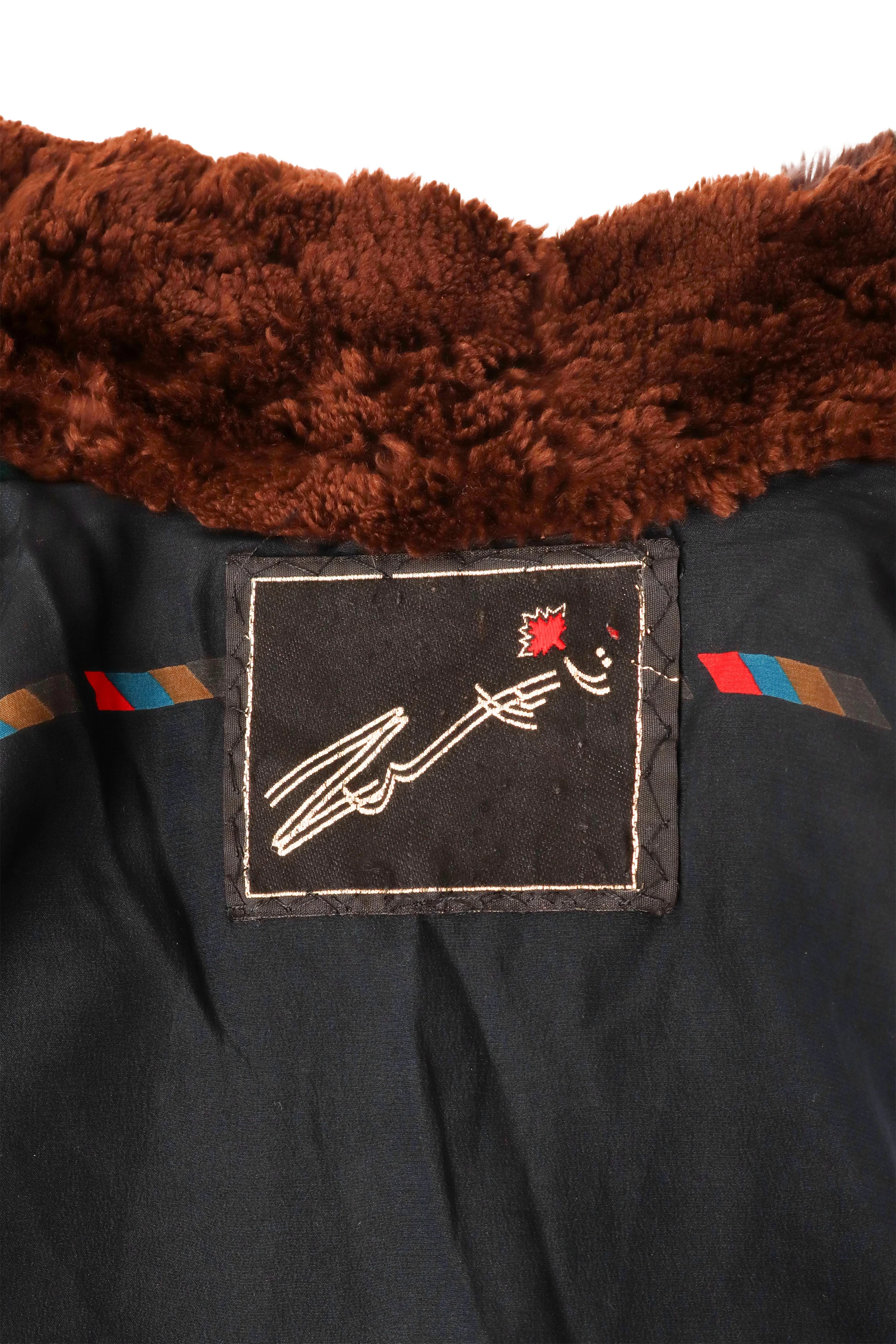 Stripe Trim Fur Coat - Image 7