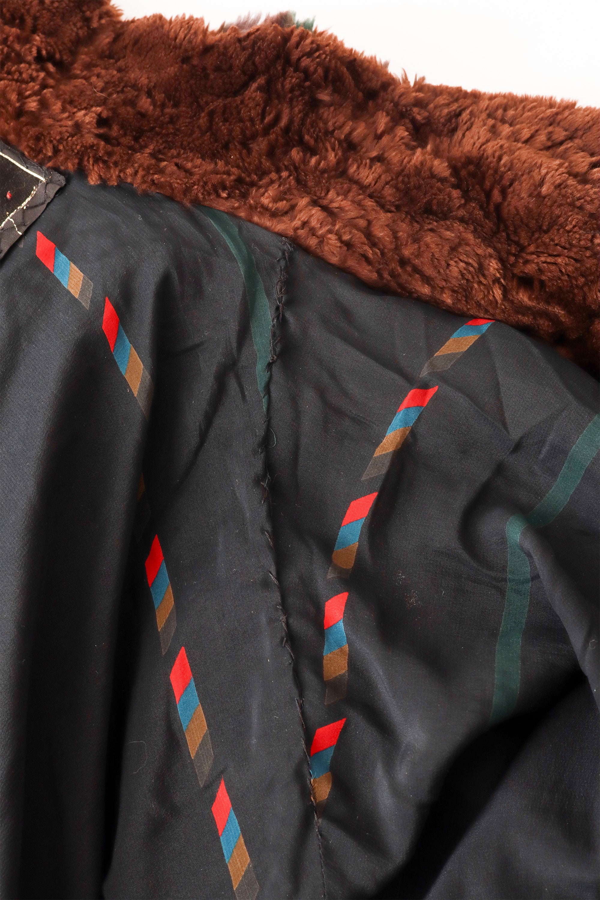 Stripe Trim Fur Coat - Image 8
