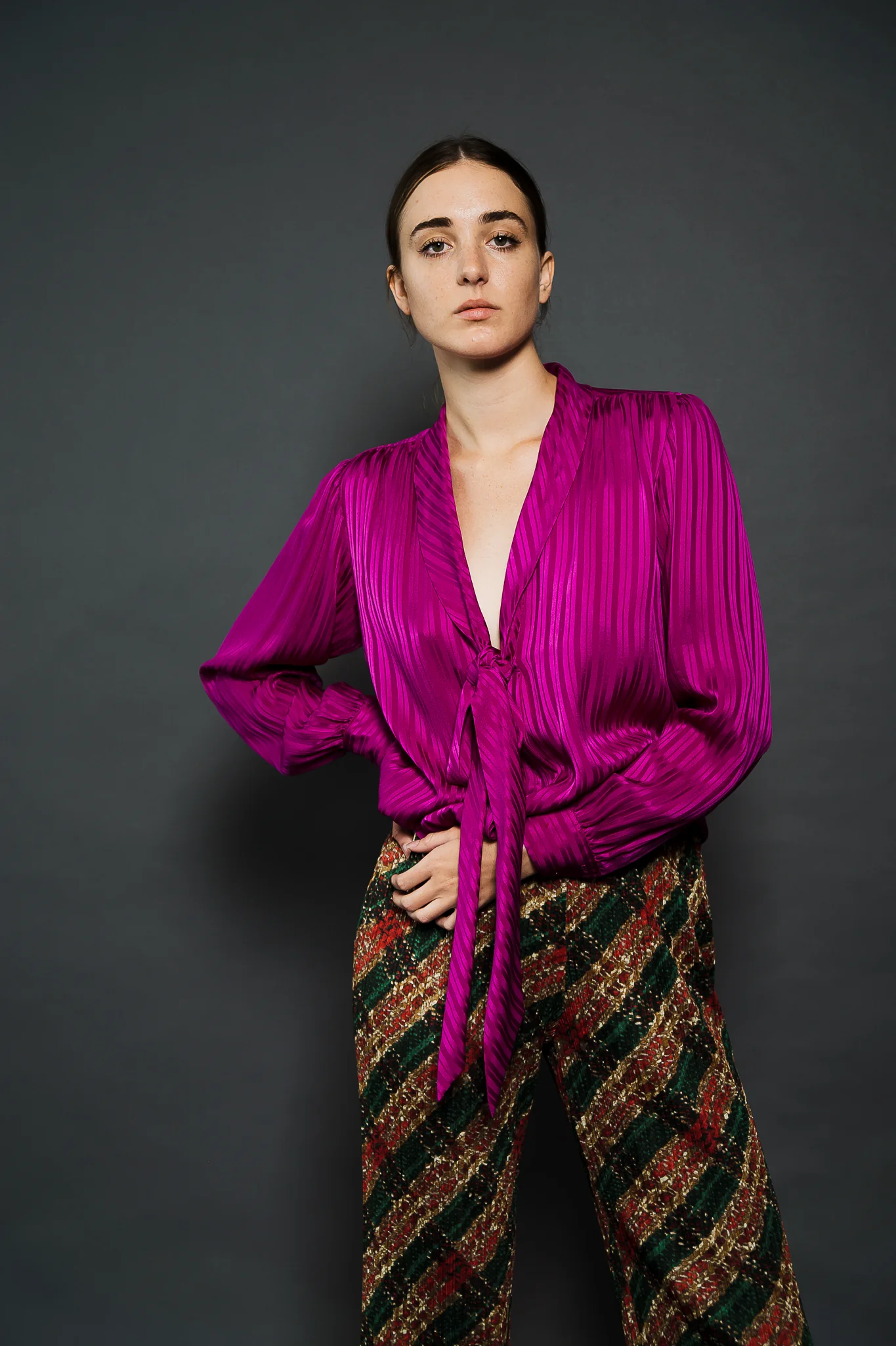 Striped Chelsea Bow Blouse - Image 3