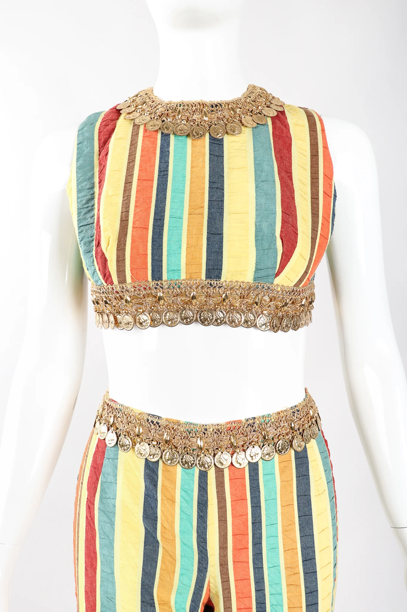 Coin Fringe Crop Top & Pant Set - Image 2