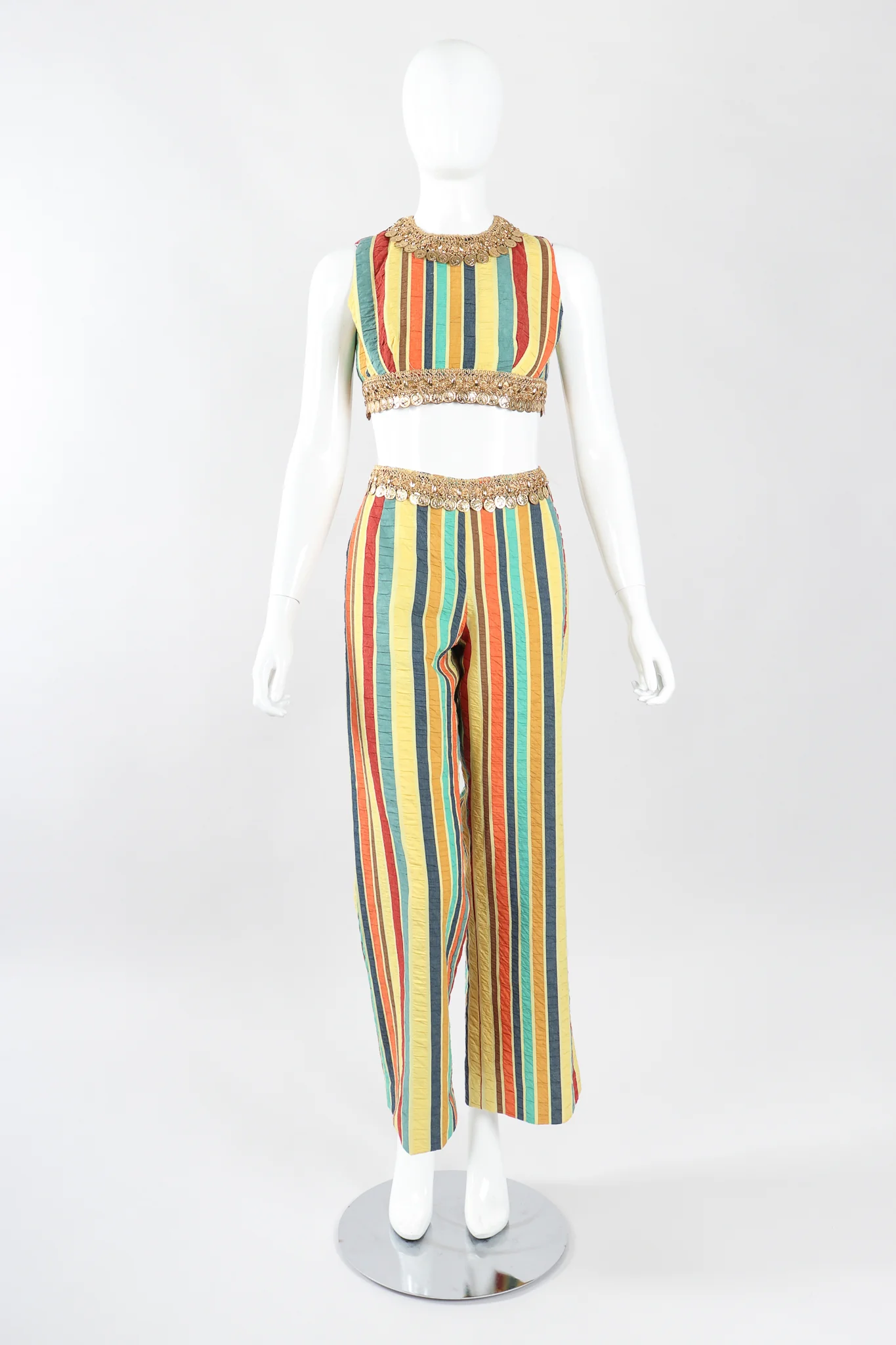 Coin Fringe Crop Top & Pant Set - Image 4