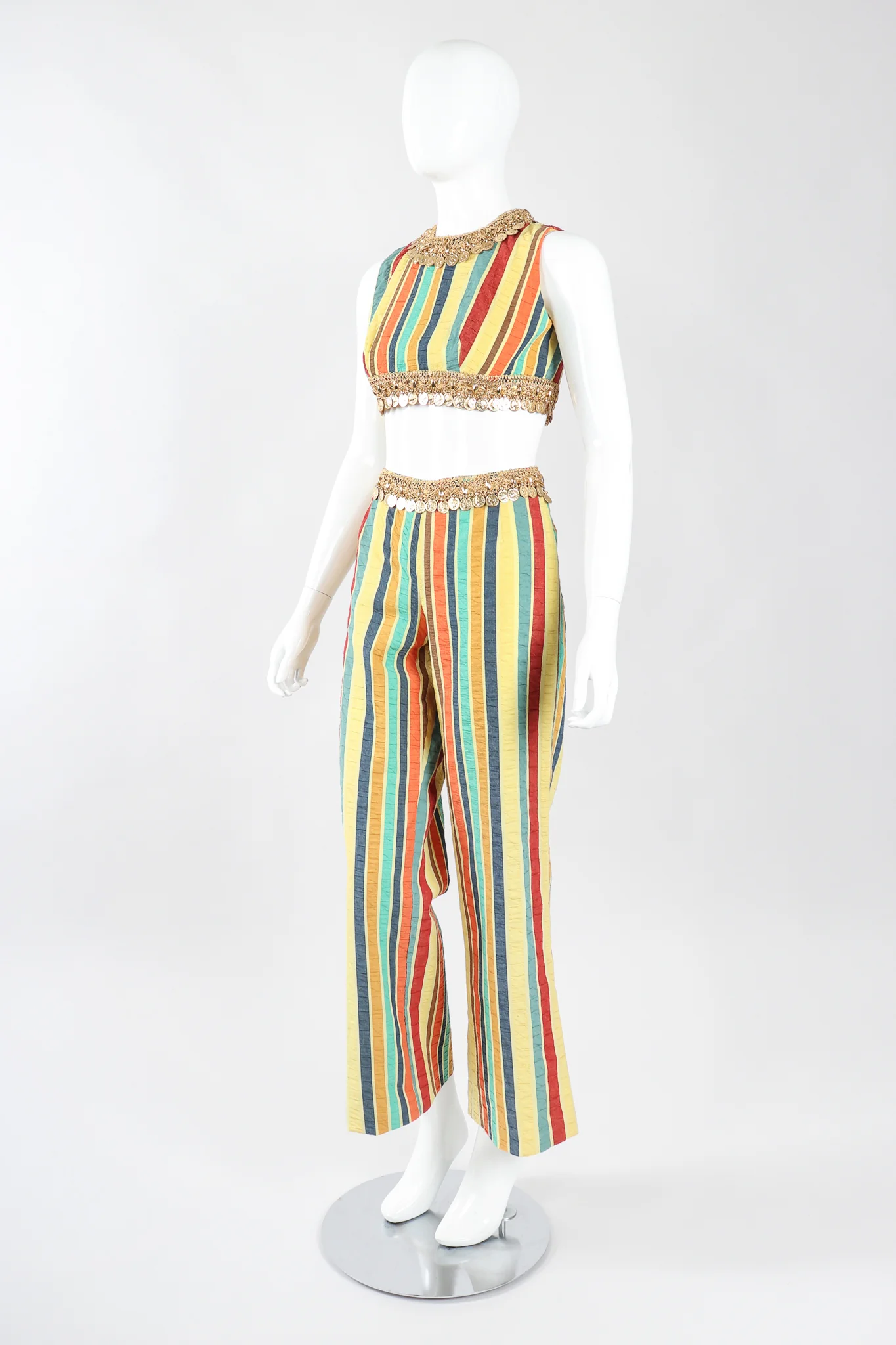 Coin Fringe Crop Top & Pant Set - Image 5