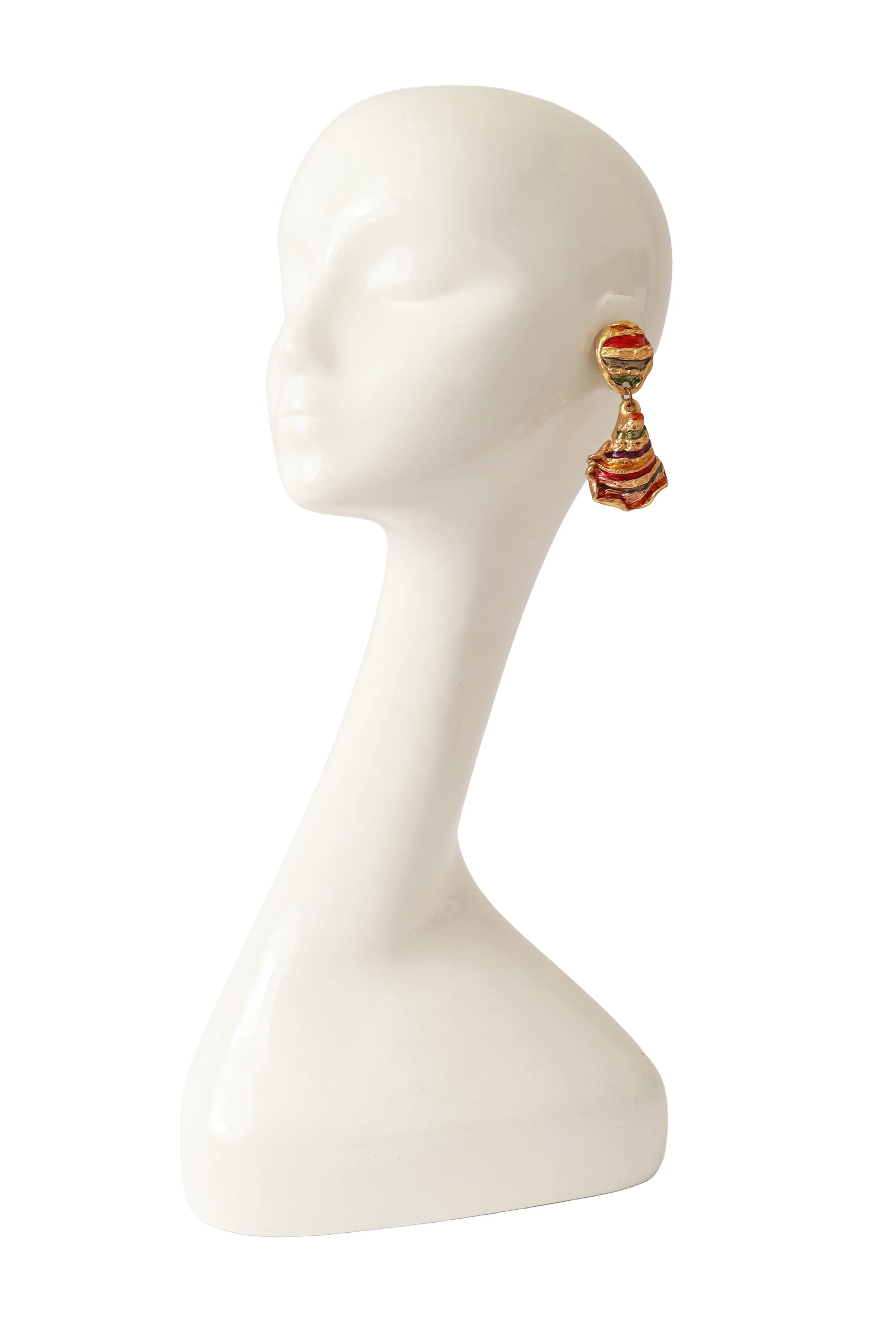 Striped Conch Drop Earrings - Image 2