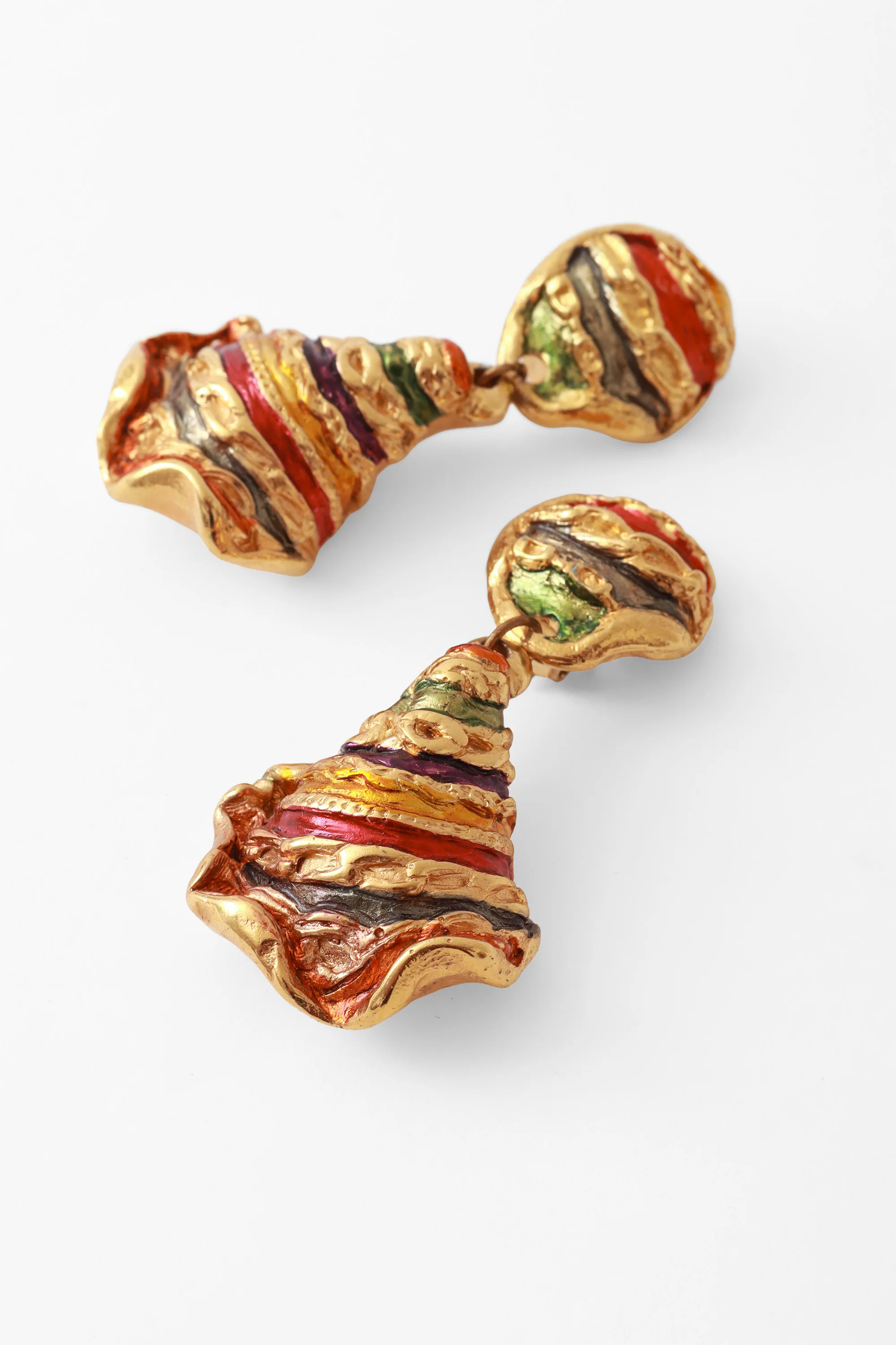 Striped Conch Drop Earrings - Image 3