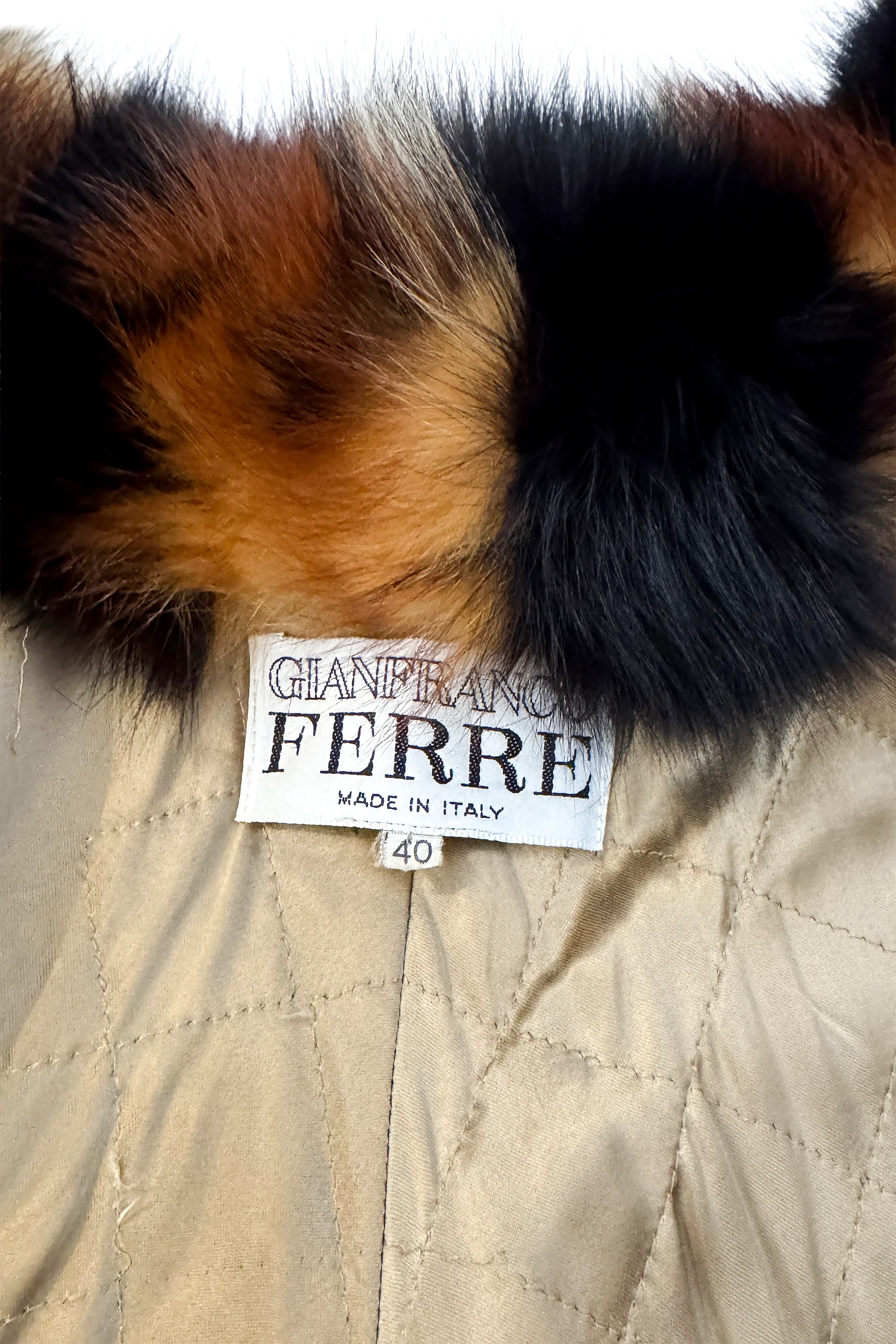 Striped Fox Fur Trim Coat - Image 5