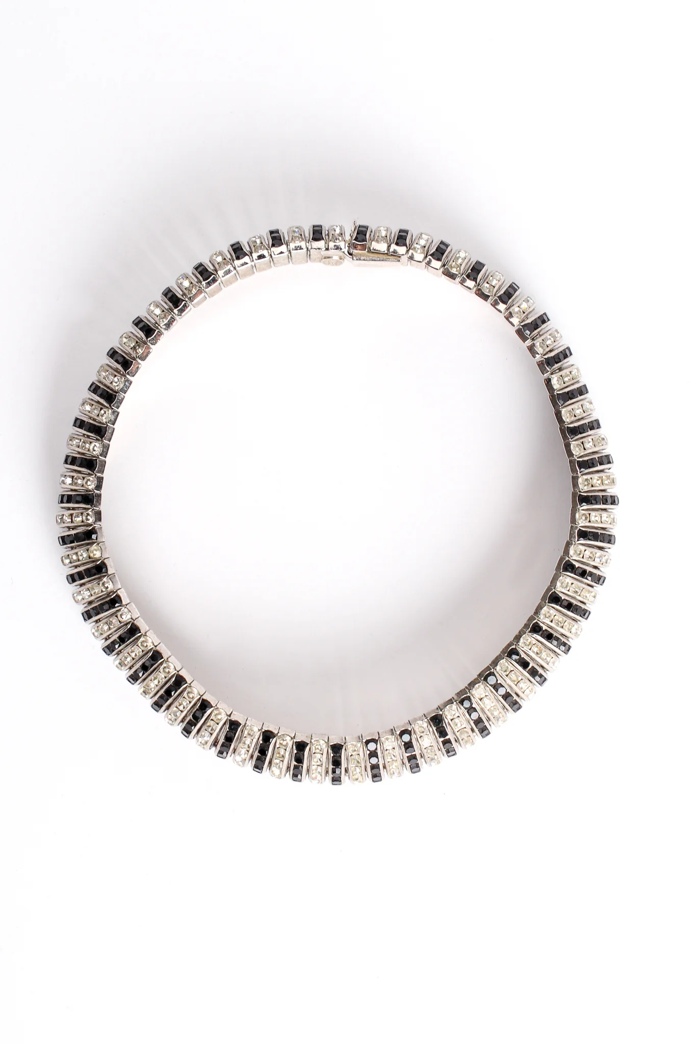 Striped Rhinestone Contour Collar Necklace - Image 3