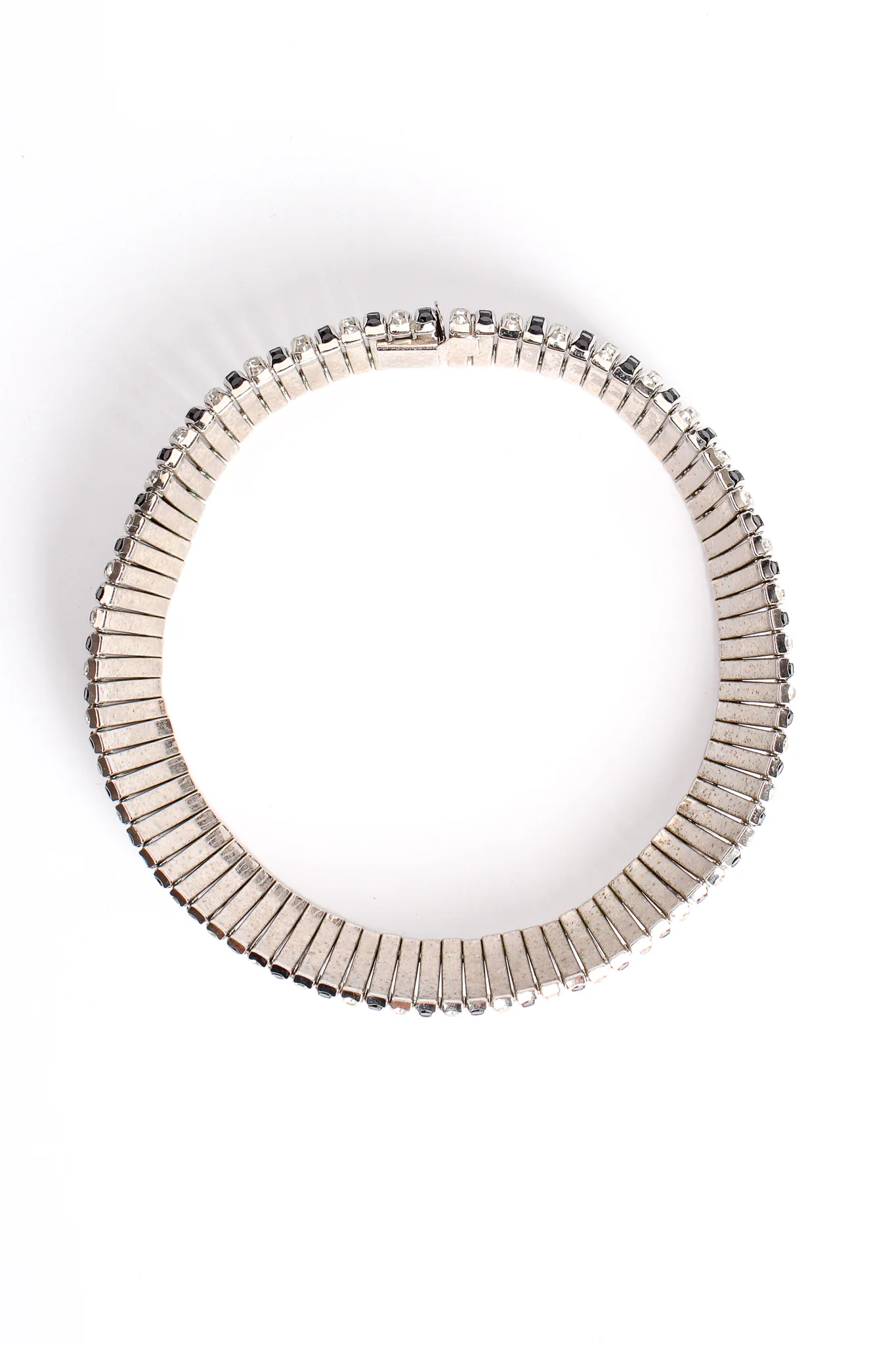 Striped Rhinestone Contour Collar Necklace - Image 5