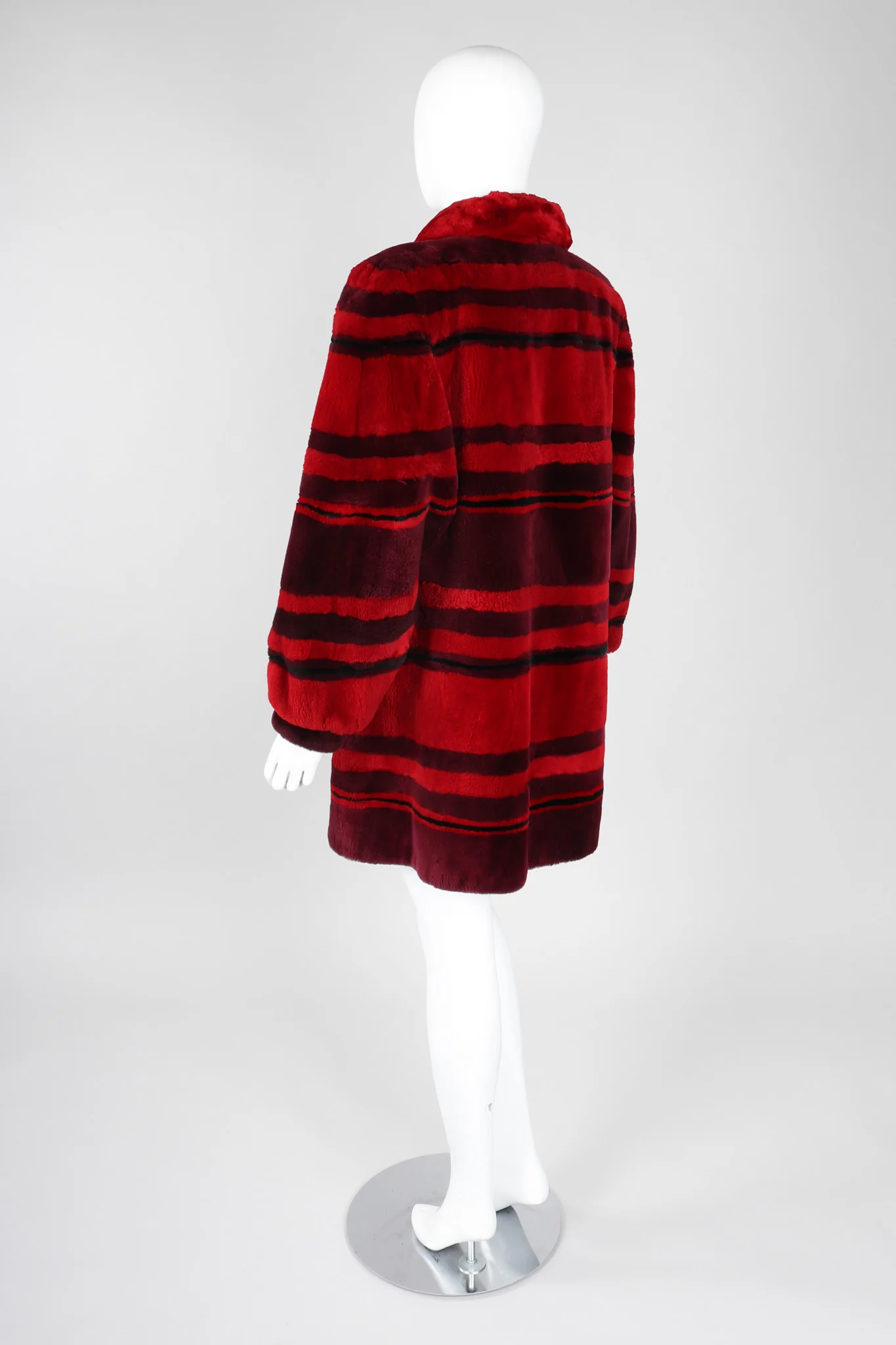Sheared Stripe Fur Coat - Image 5