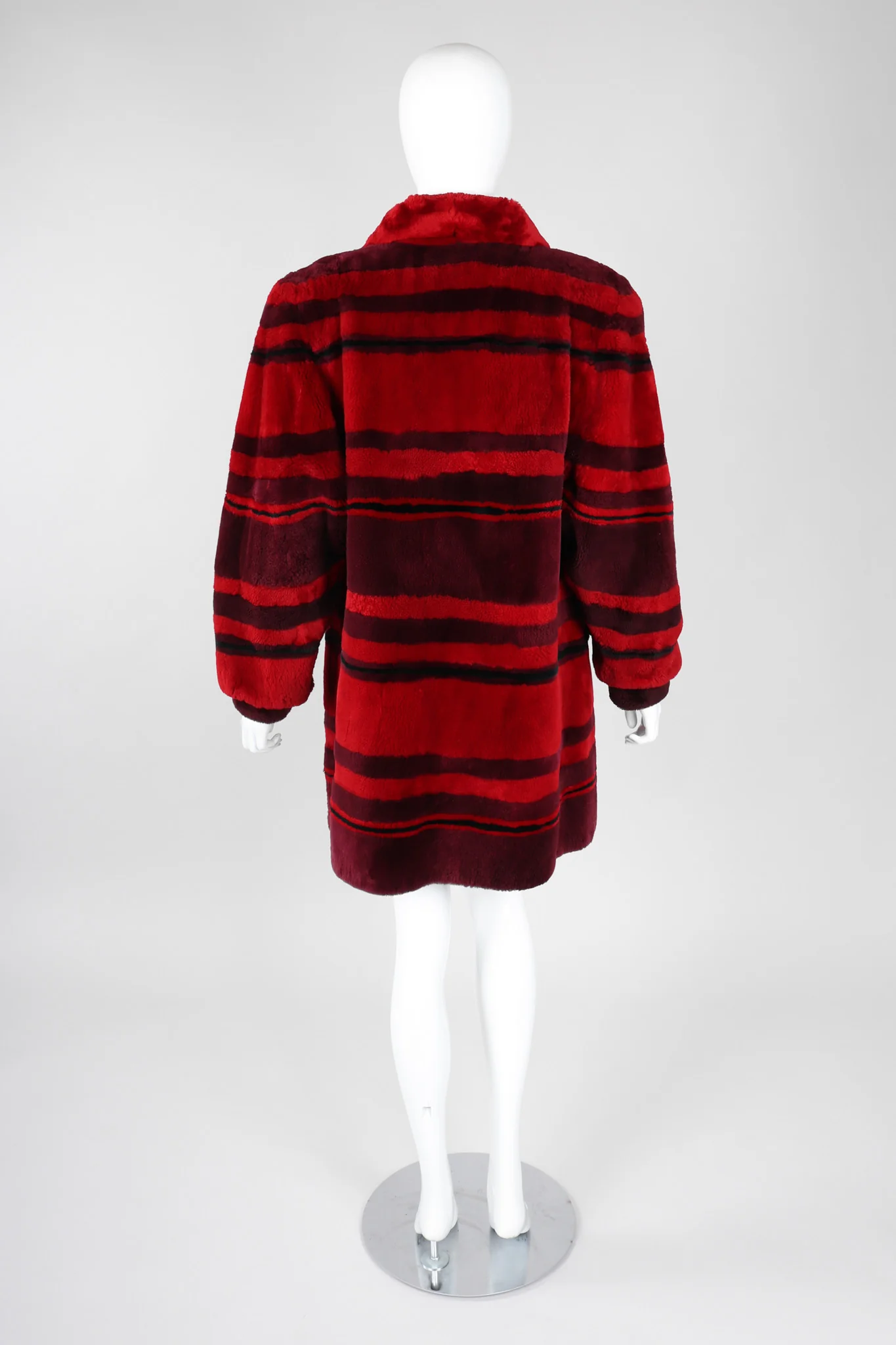 Sheared Stripe Fur Coat - Image 6