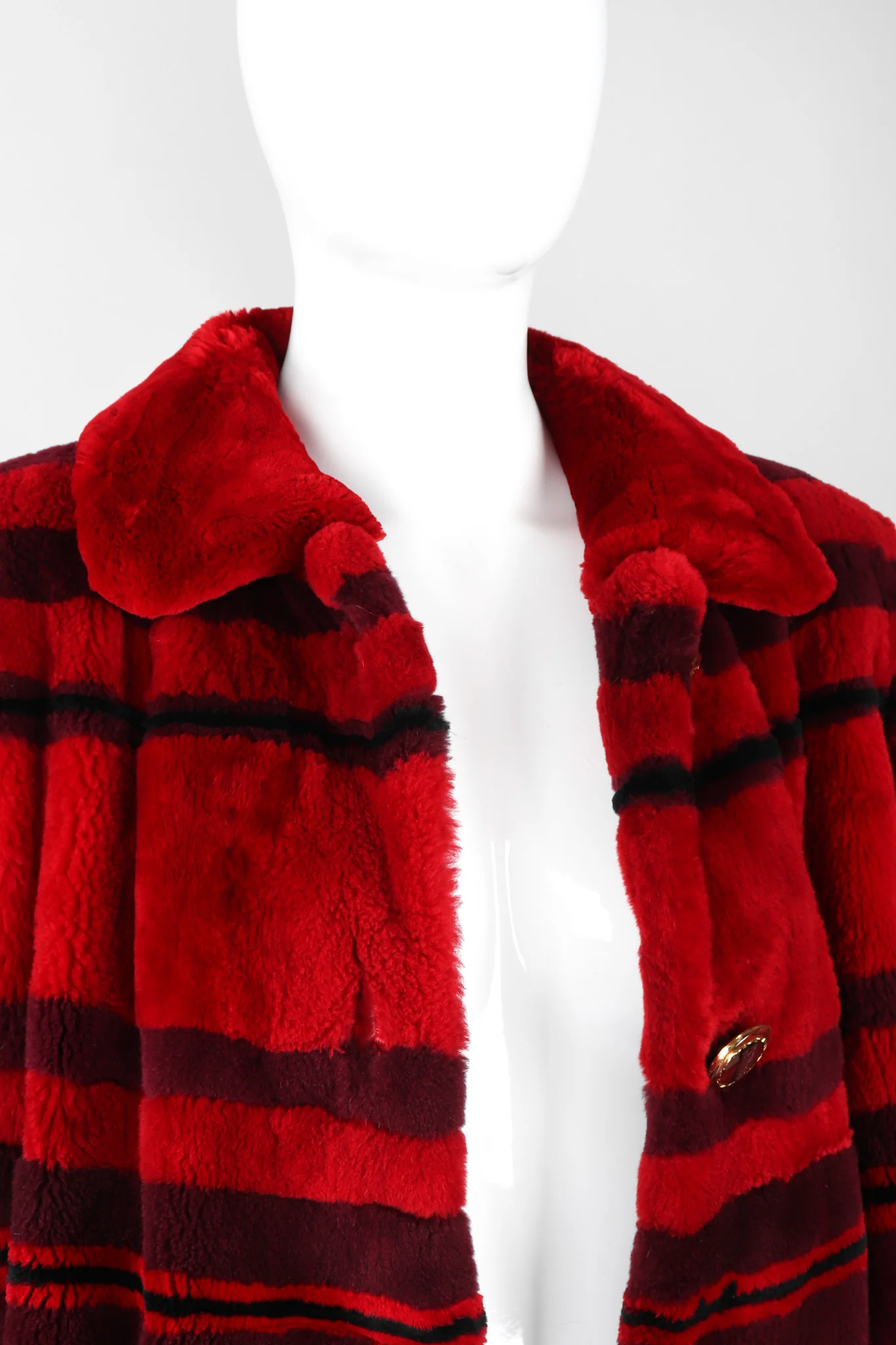 Sheared Stripe Fur Coat - Image 8