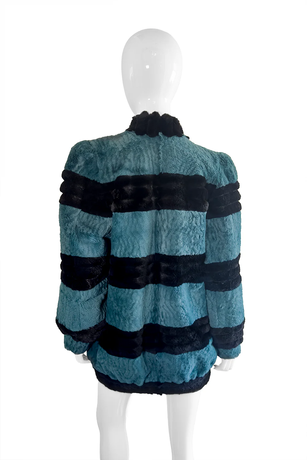 Striped Sheared Fur Jacket - Image 3