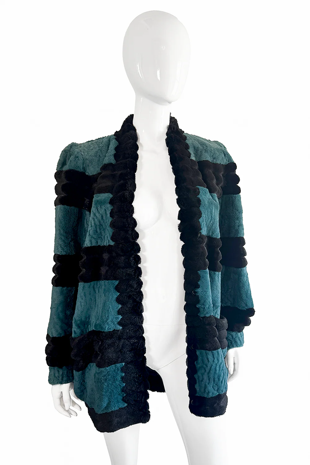 Striped Sheared Fur Jacket - Image 4