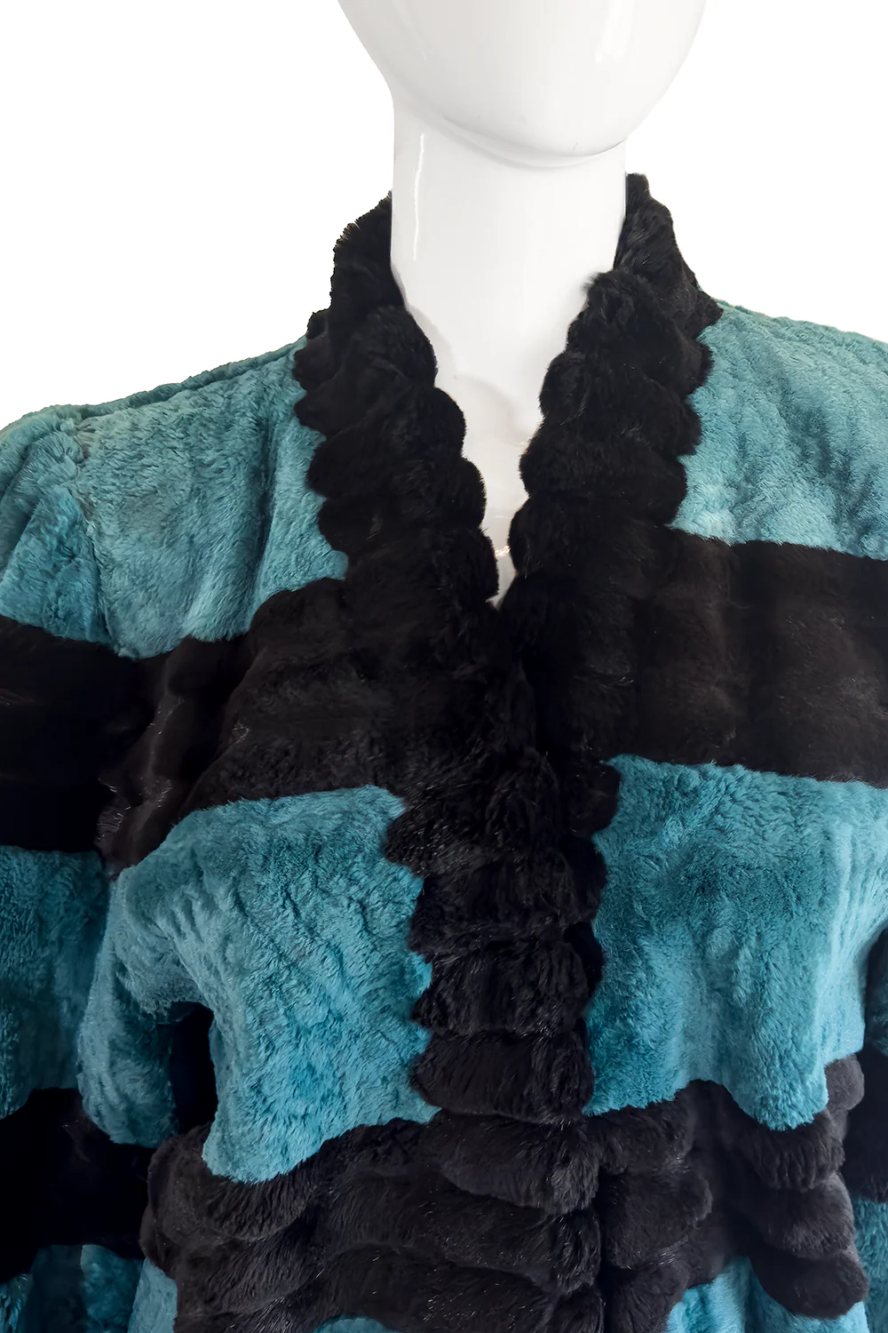 Striped Sheared Fur Jacket - Image 5