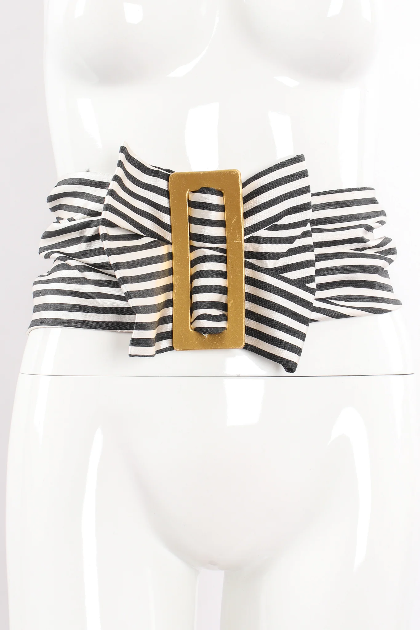 Striped Silk Bow Belt - Image 2