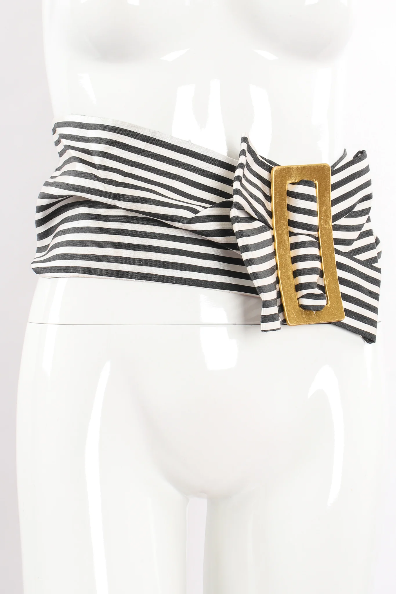 Striped Silk Bow Belt - Image 3