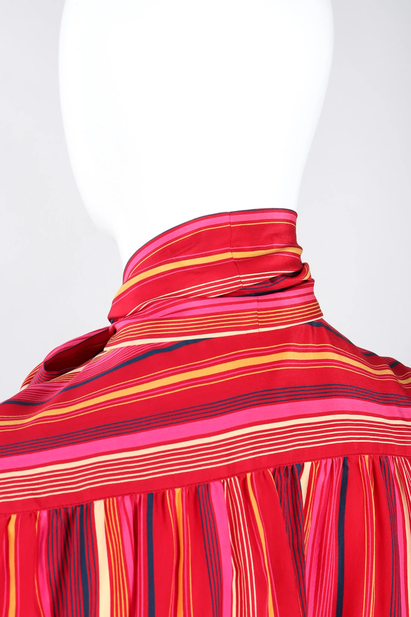 Striped Silk Bow Blouse - Image 10