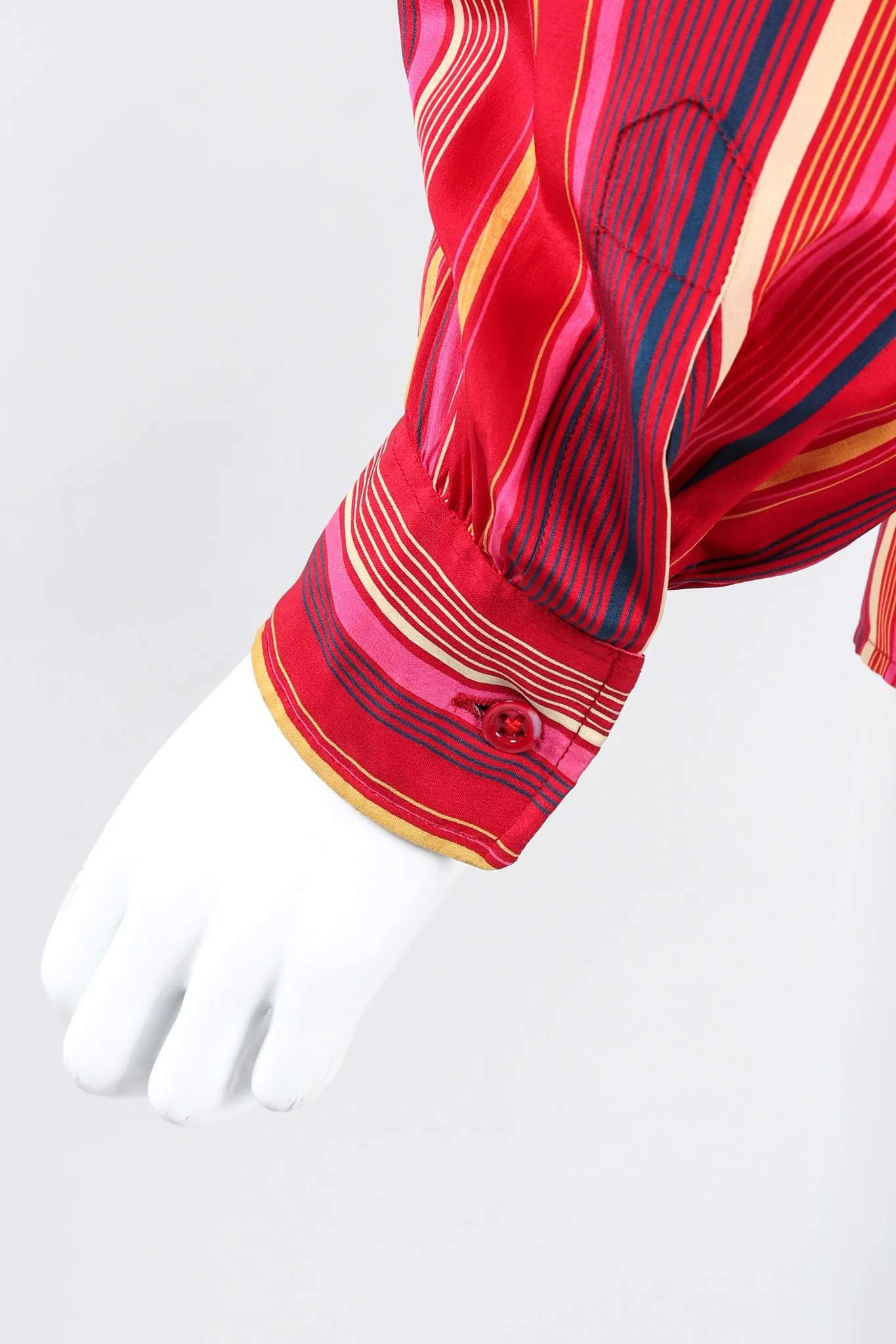 Striped Silk Bow Blouse - Image 11