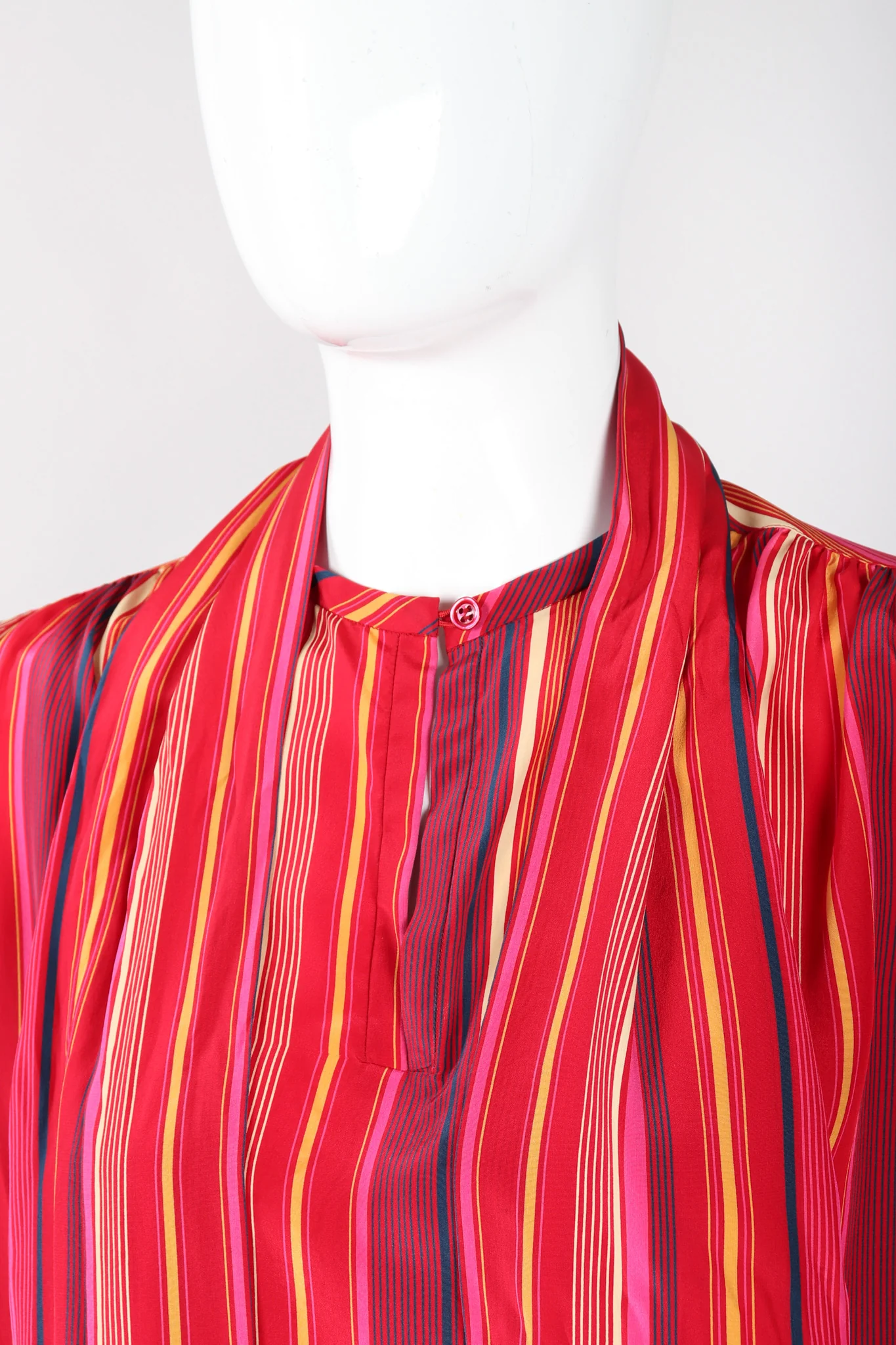 Striped Silk Bow Blouse - Image 8