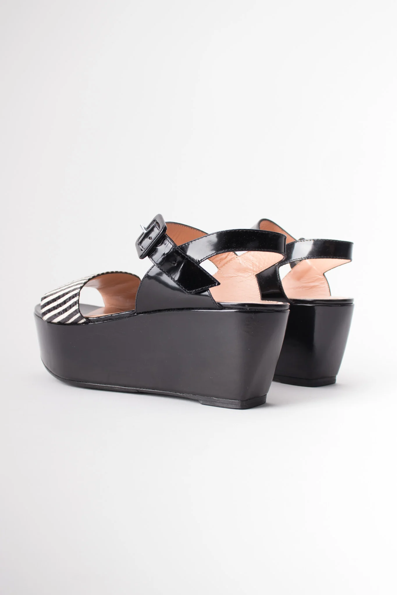 Striped Snake Flatform Sandals - Image 4
